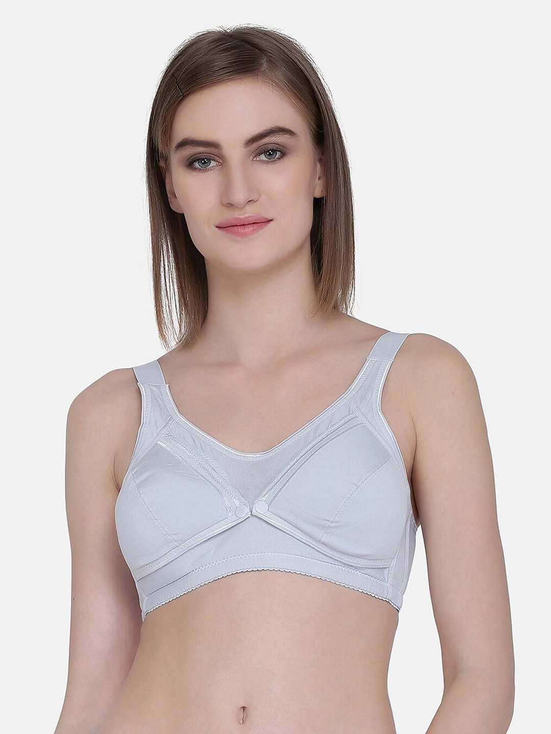 

Da Intimo Grey Lightly Padded Anti Microbial Non-Wired Cotton Maternity Bra