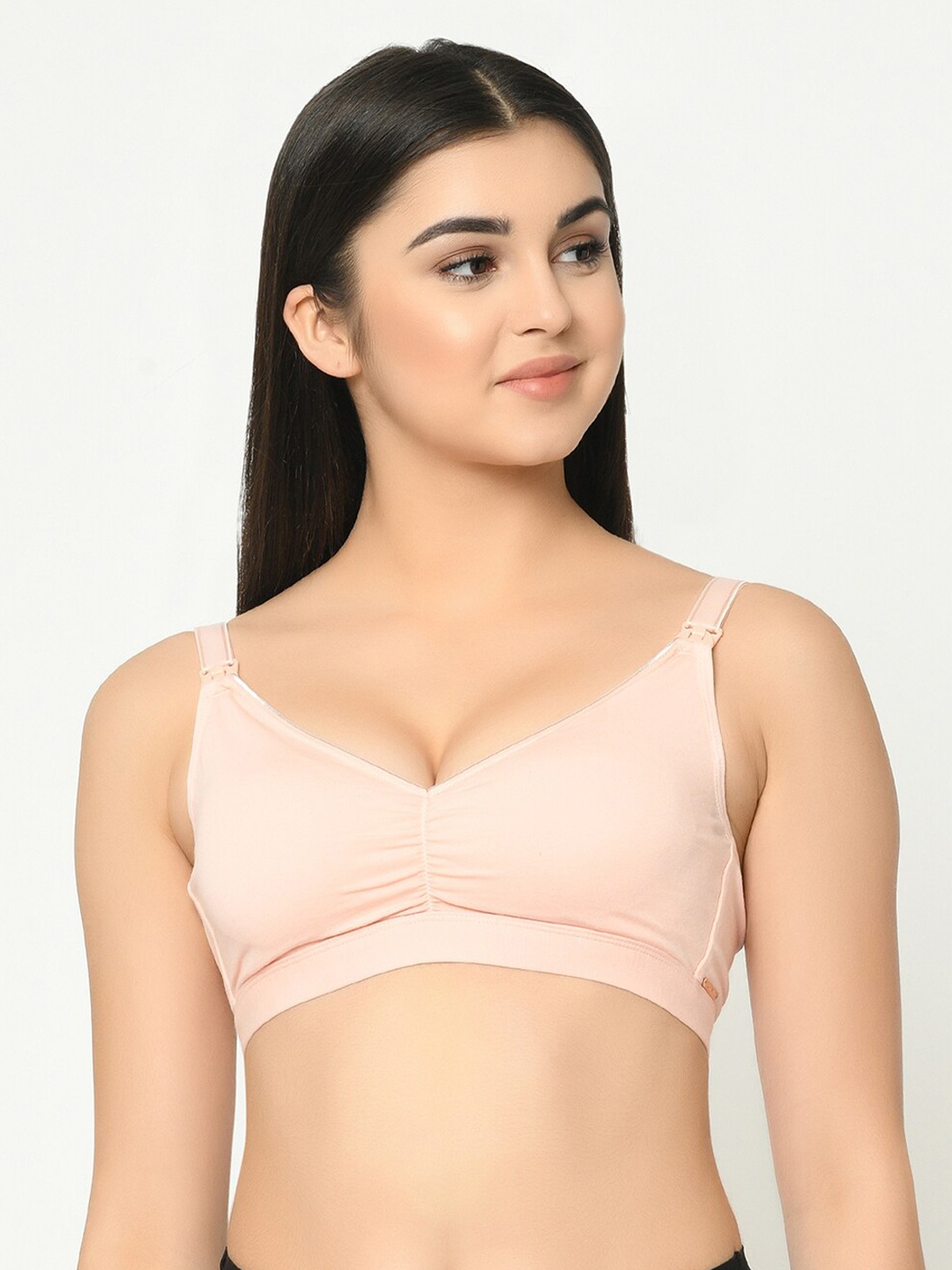 

Da Intimo Peach Lightly Padded Anti Microbial Non-Wired Cotton Maternity Bra