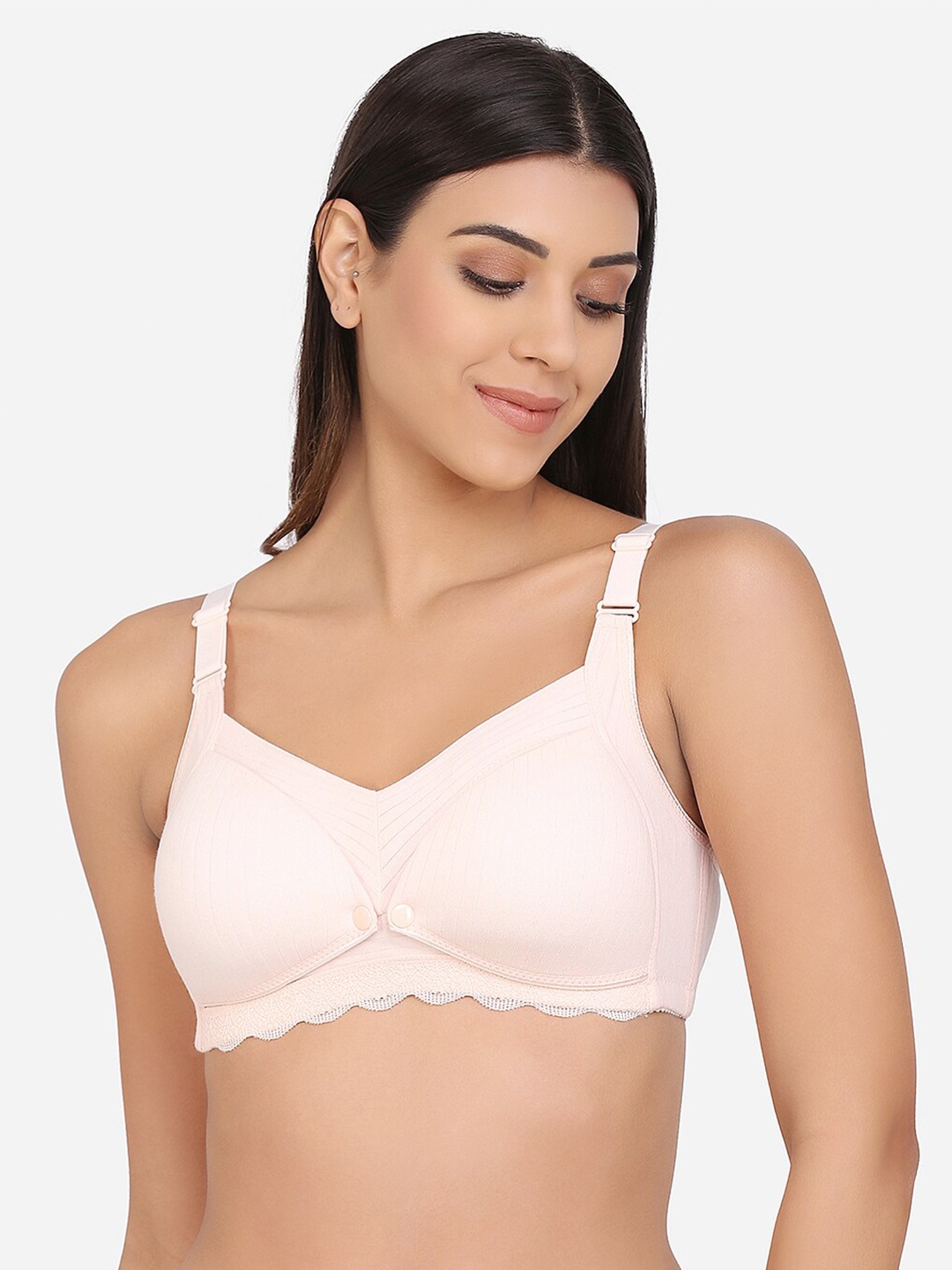 

Da Intimo Beige Lightly Padded Anti Microbial Non-Wired Cotton Maternity Bra