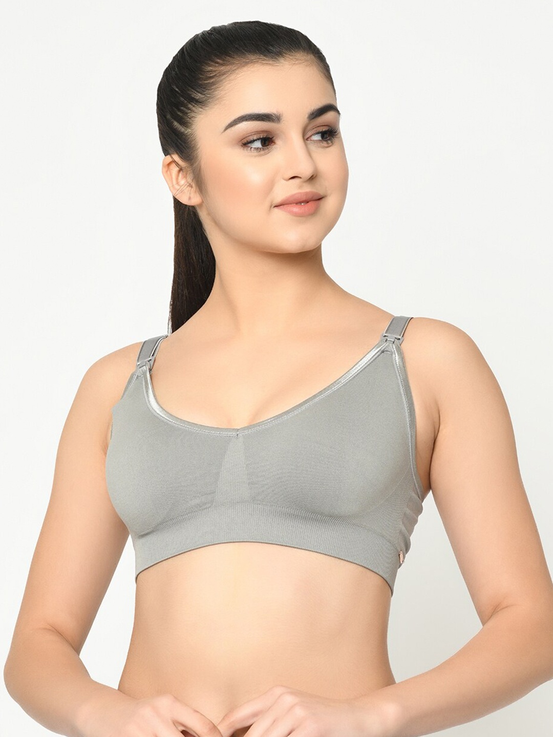 

Da Intimo Grey Lightly Padded Anti Microbial Non-Wired Maternity Bra