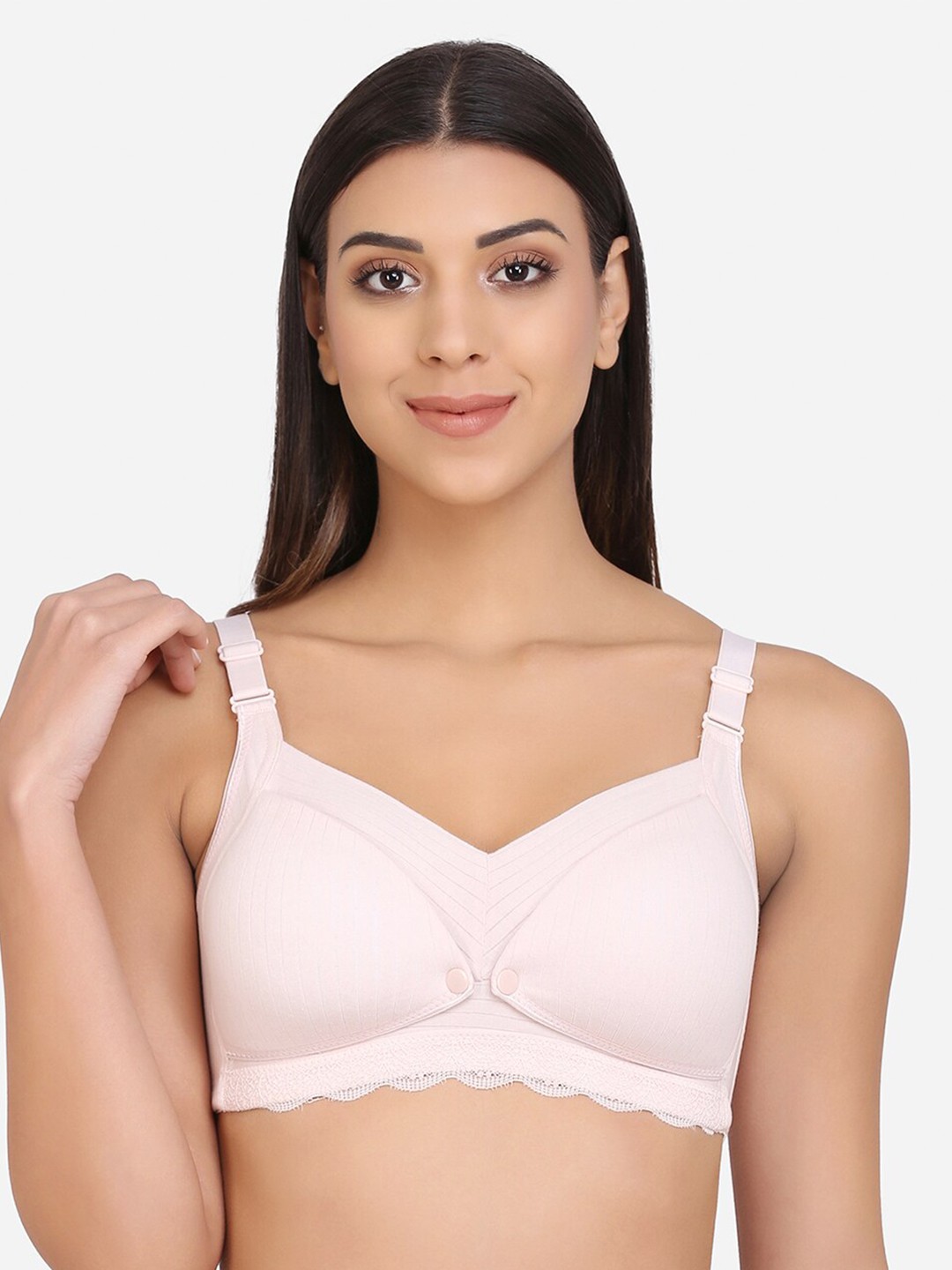 

Da Intimo Full Coverage Lightly Padded Cotton Maternity Bra, Pink