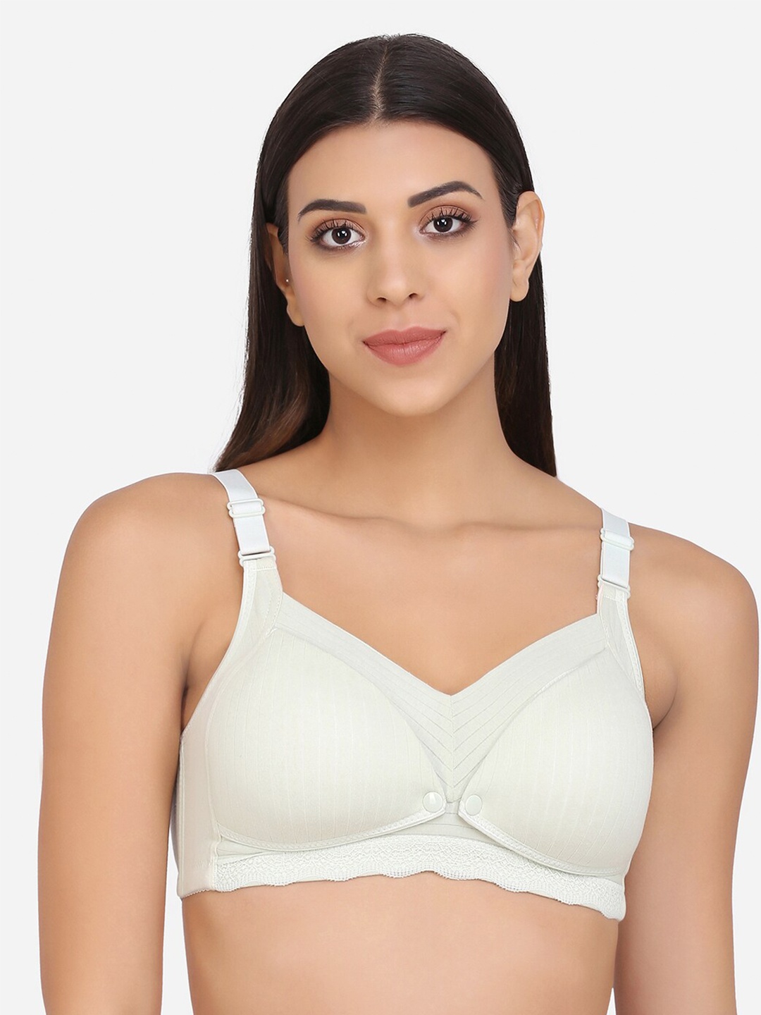 

Da Intimo Sea Green Lightly Padded Anti Microbial Non-Wired Cotton Maternity Bra