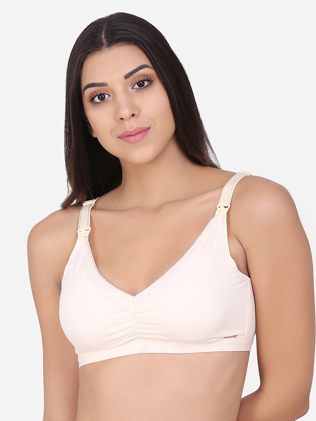 

Da Intimo Beige Lightly Padded Breathable Anti Microbial Non-Wired Cotton Maternity Bra