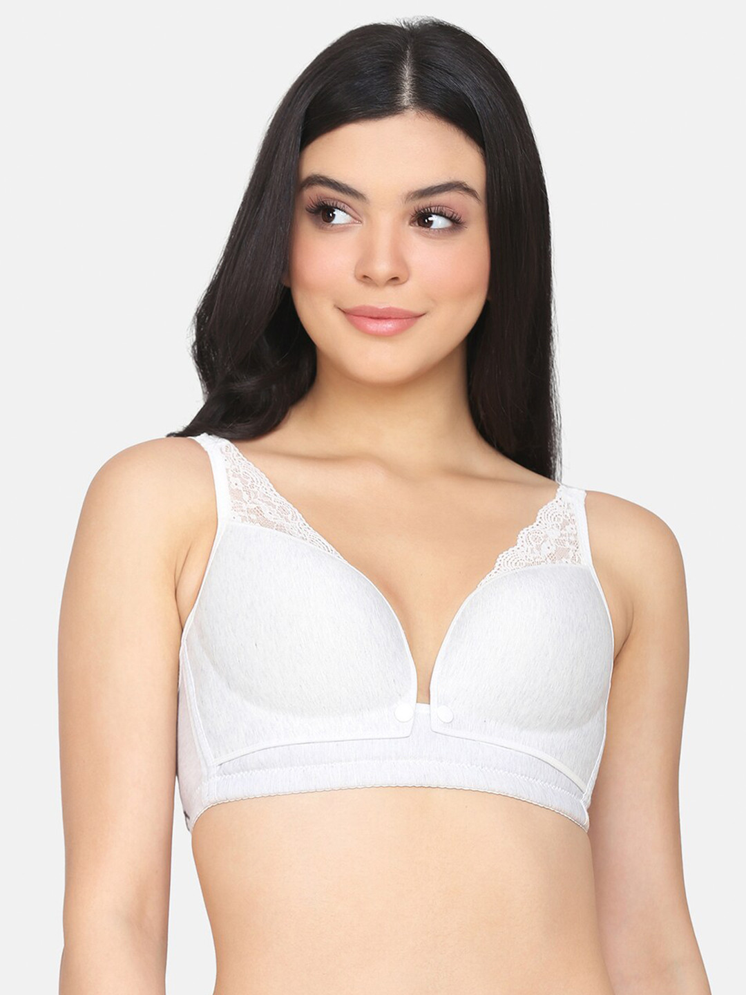 

Da Intimo Grey Lightly Padded Anti Microbial Non-Wired Front Open Maternity Bra