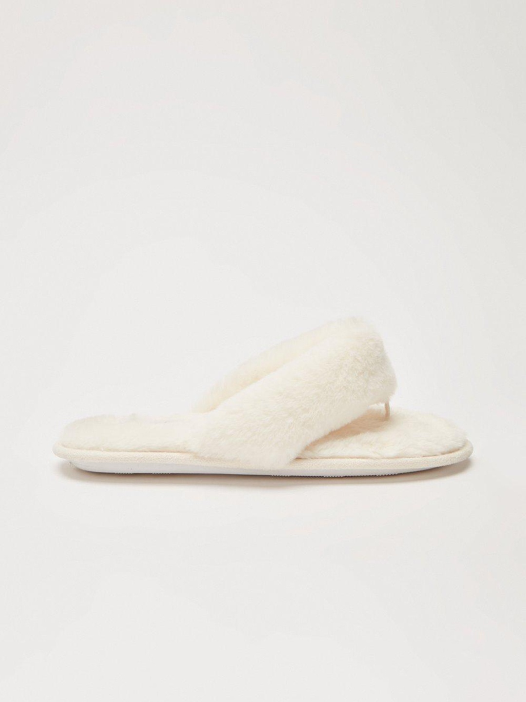 

DOROTHY PERKINS Women Faux Fur Thong Room Slippers, Off white