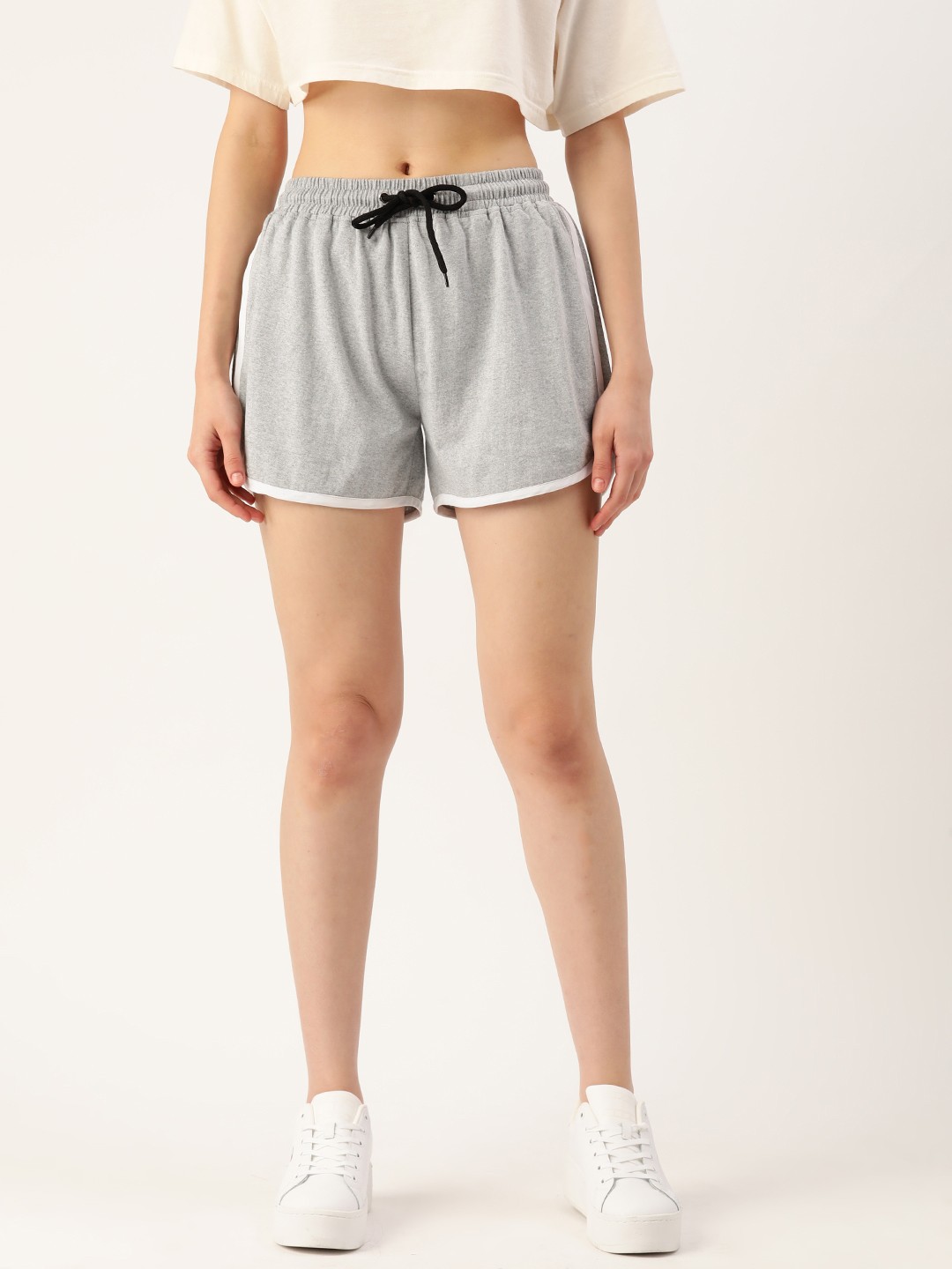 

Alsace Lorraine Paris Solid Cotton Hot Pants Shorts, Grey