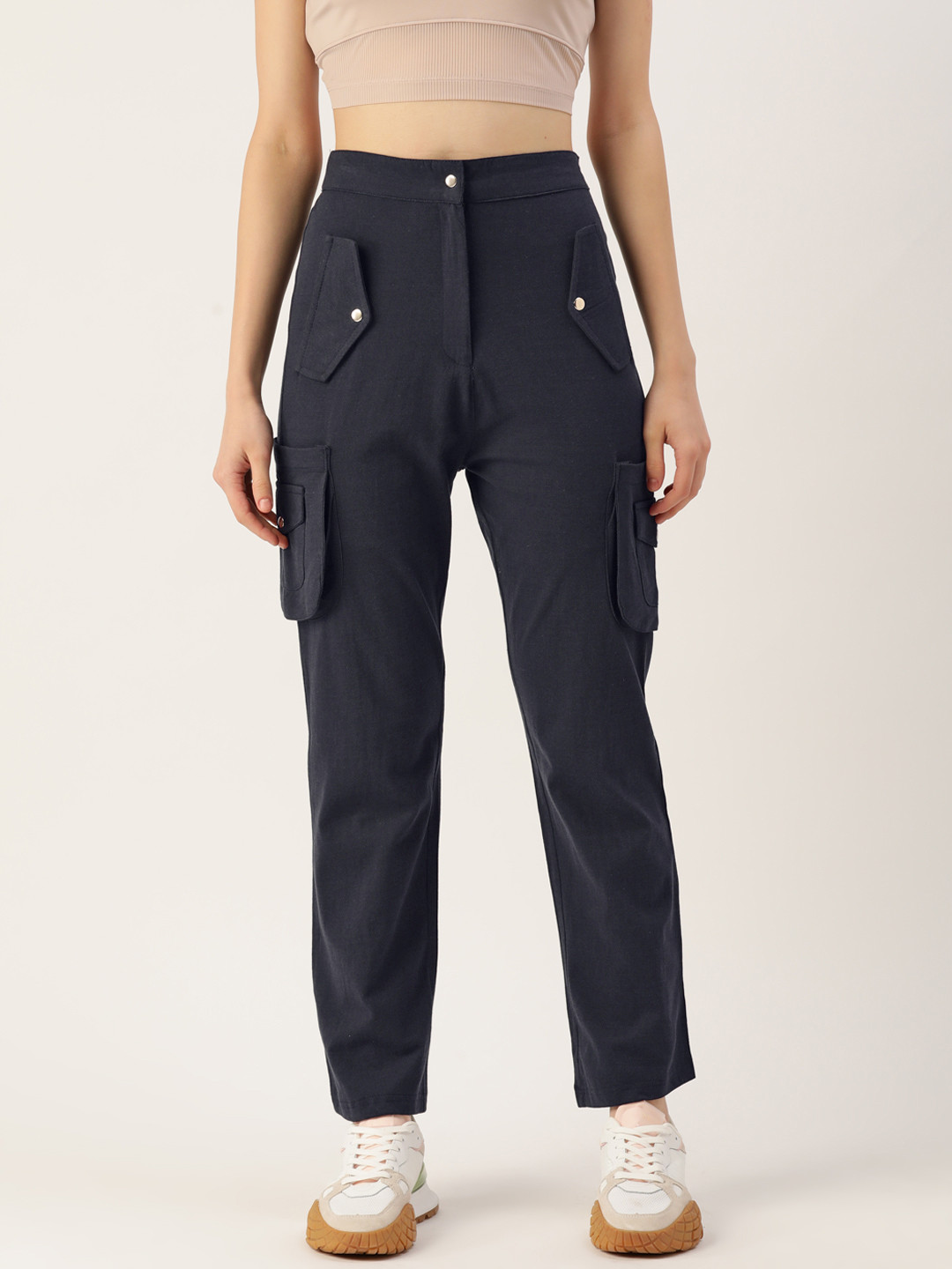 

Alsace Lorraine Paris Women Solid Regular Fit Track Pants, Navy blue