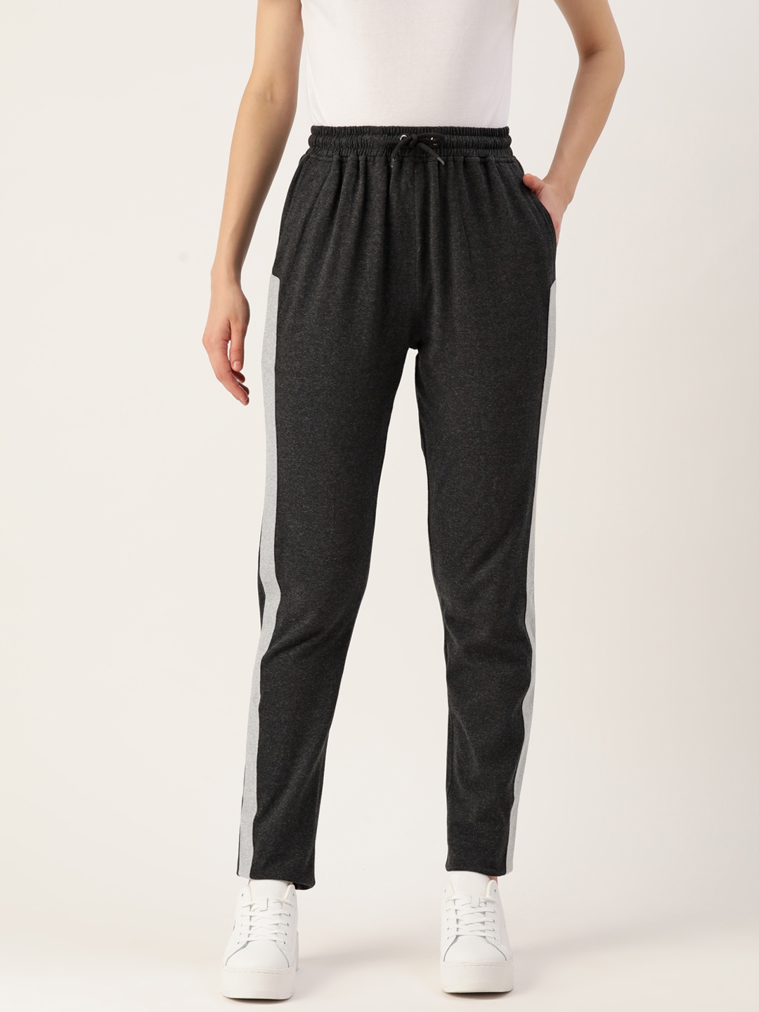 

Alsace Lorraine Paris Women Colourblocked Cotton Track Pants, Grey
