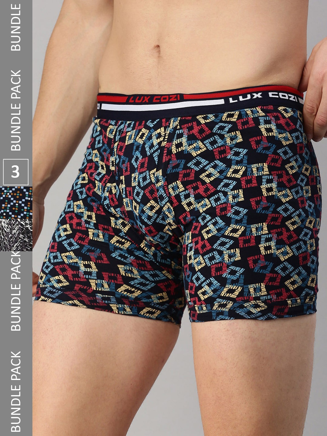 

Lux Cozi Pack Of 3 Assorted Pure Cotton Trunks COZI_BIGSHOT_LONGS_PRINT_OE_AST4_3PC