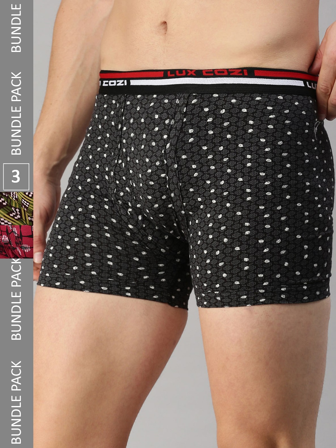 

Lux Cozi Men Pack Of 3 Assorted Cotton Trunks COZI_BIGSHOT_LONGS_PRINT_OE_AST3_3PC