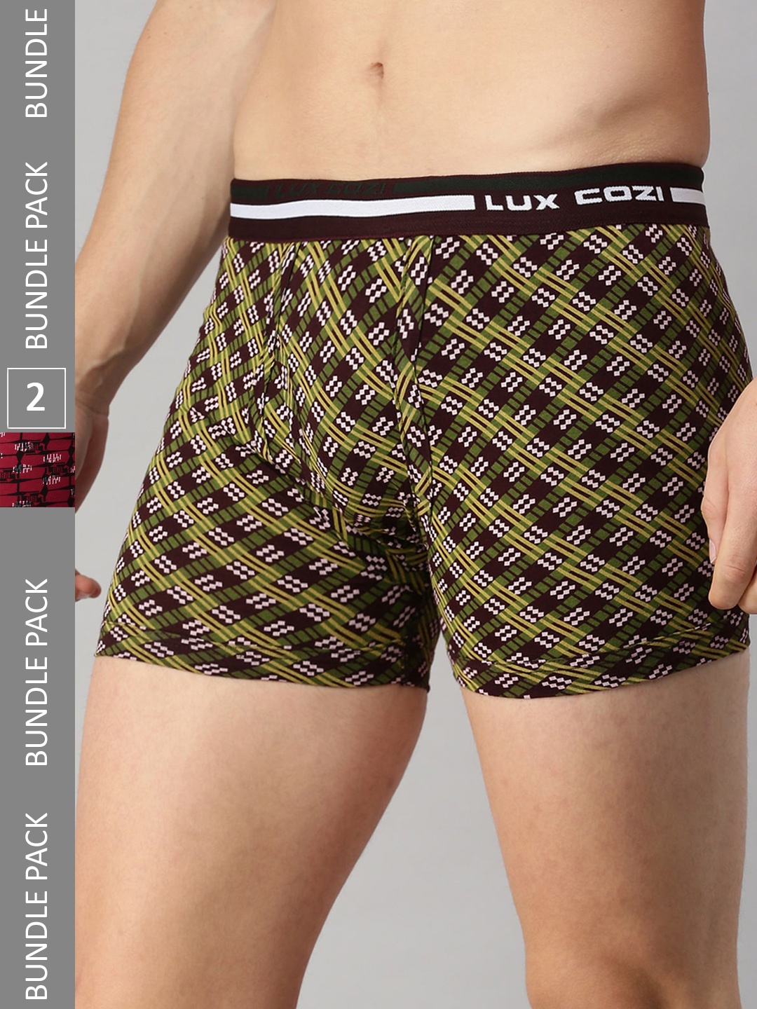 

Lux Cozi Men Pack Of 2 Assorted Cotton Trunks COZI_BIGSHOT_LONGS_PRINT_OE_AST1_2PC