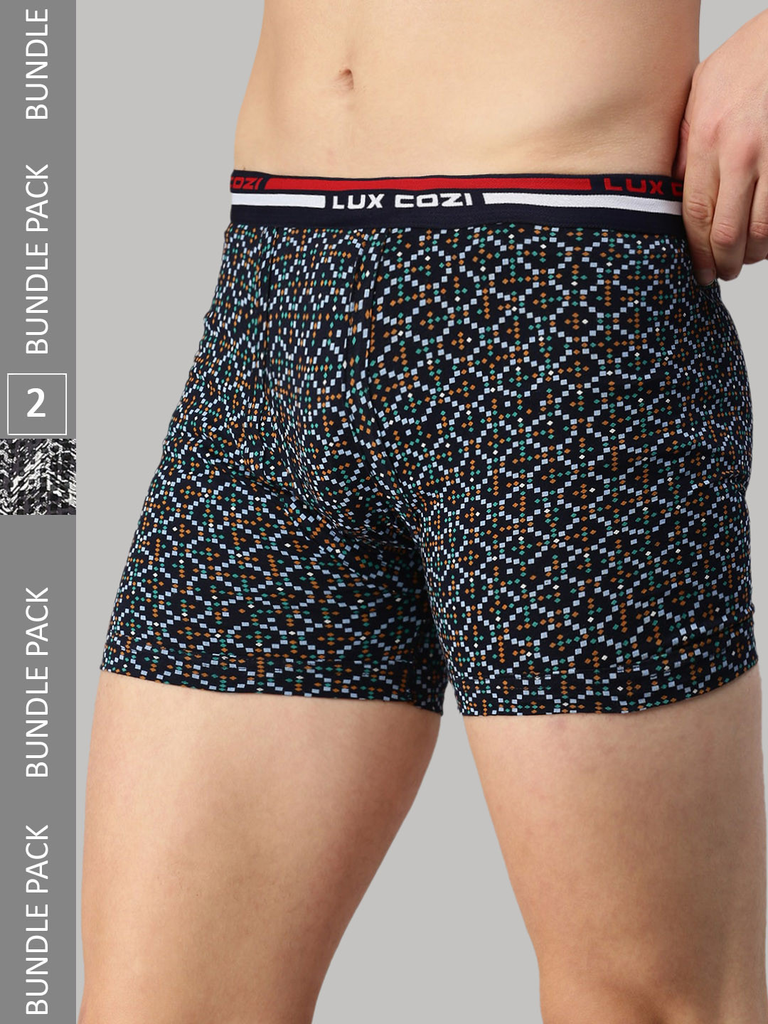 

Lux Cozi Men Pack Of 2 Assorted Cotton Trunks COZI_BIGSHOT_LONGS_PRINT_OE_AST4_2PC