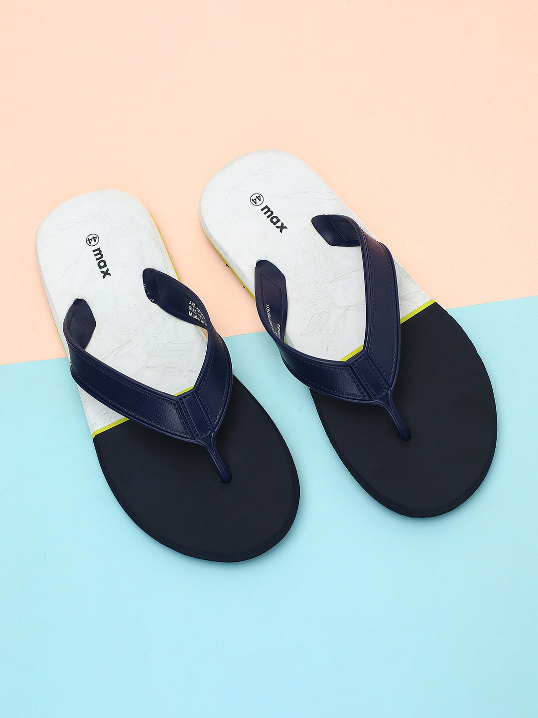 

max Men Colourblocked Thong Flip-Flops, Navy blue