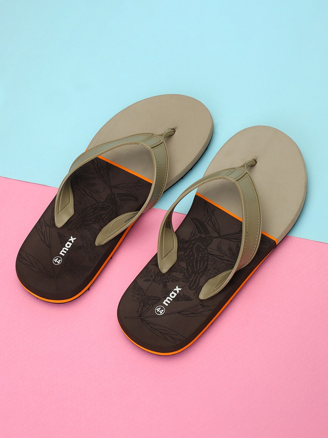

max Men Colourblocked Thong Flip-Flops, Brown