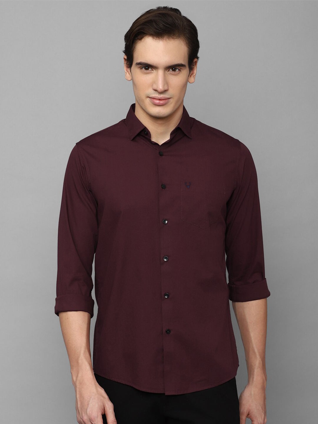

Allen Solly Spread Collar Slim Fit Pure Cotton Casual Shirt, Maroon