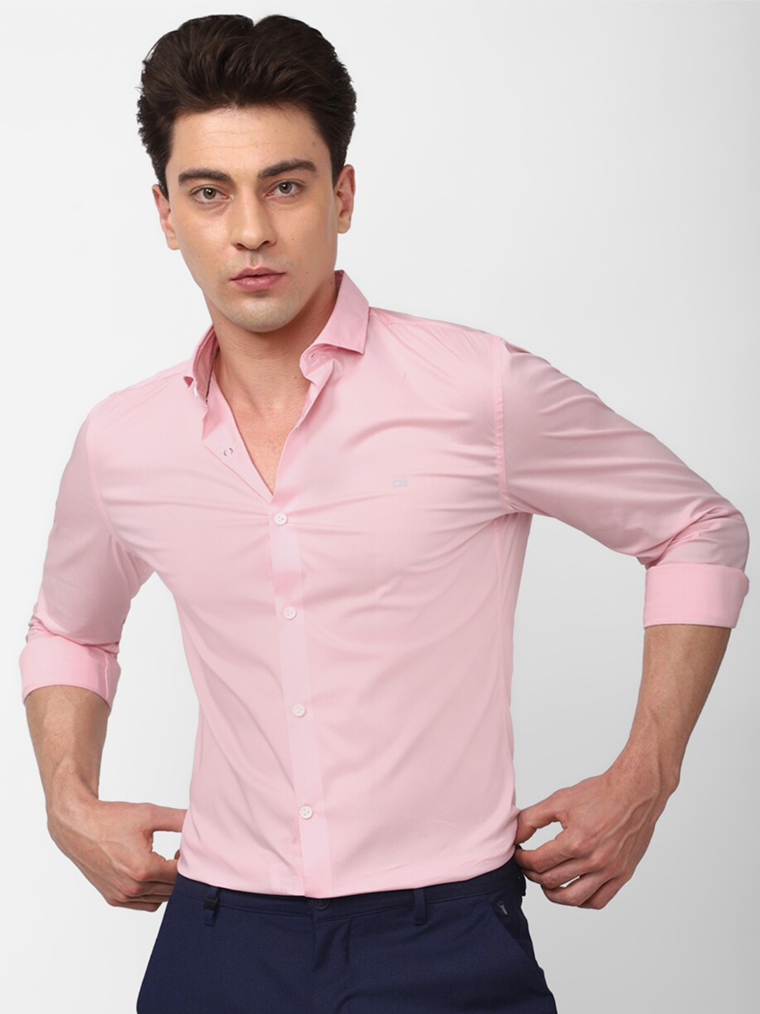 

Peter England Slim Fit Spread Collar Formal Shirt, Pink