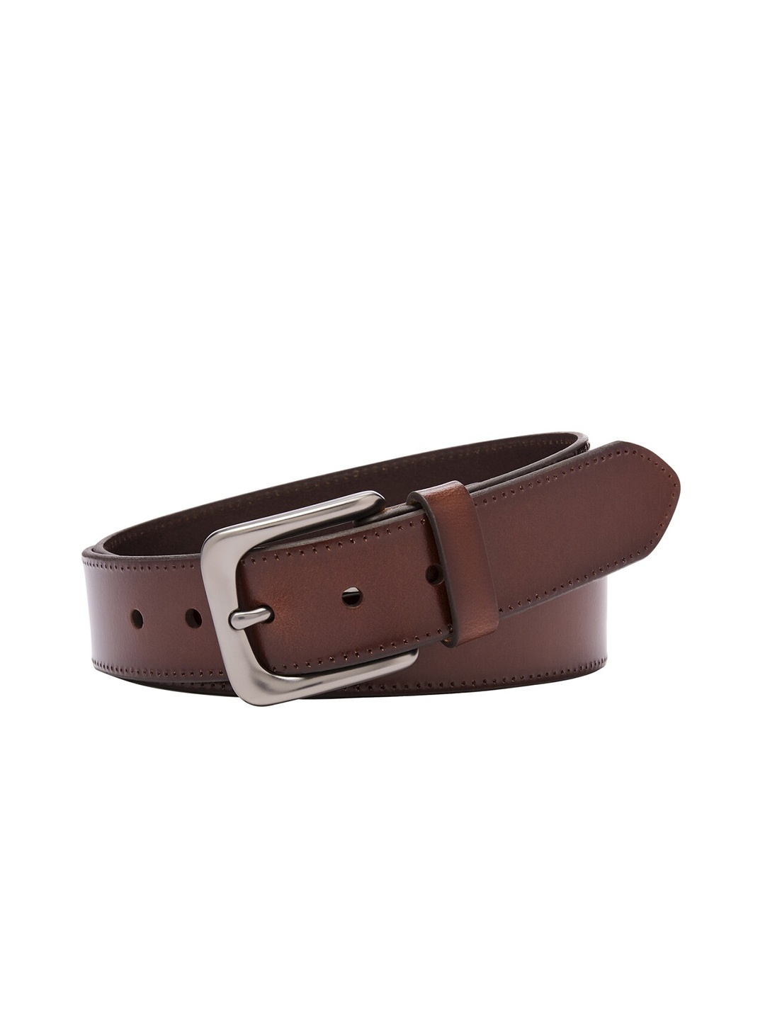 

Fossil Men Leather Tang Slim Belt, Brown
