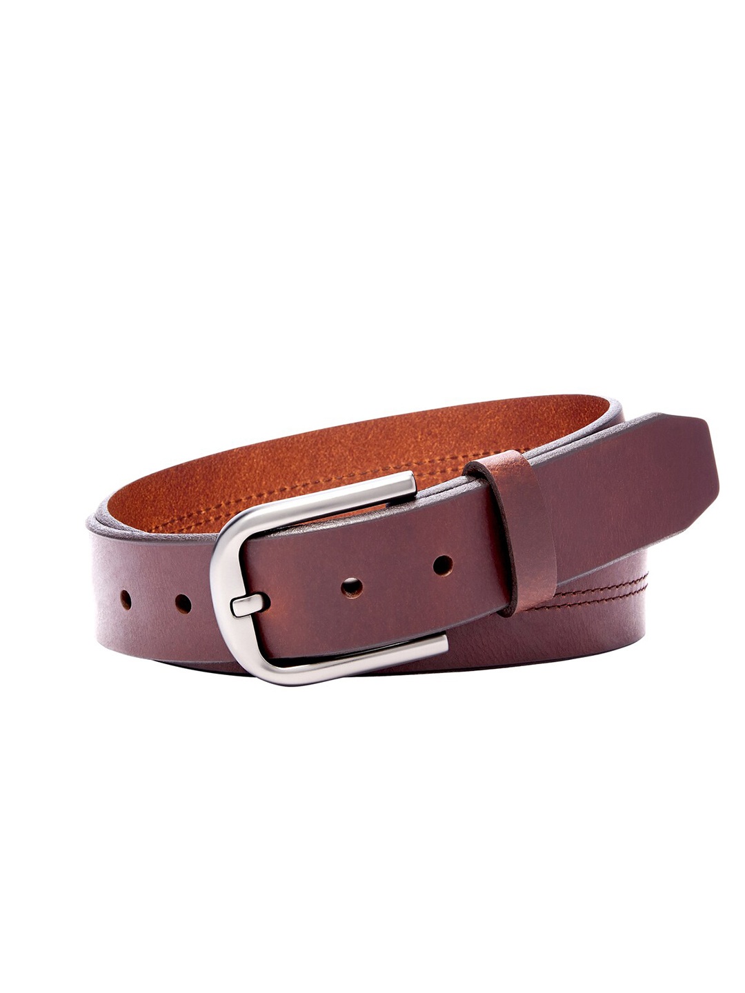 

Fossil Men Leather Tang Slim Belt, Brown