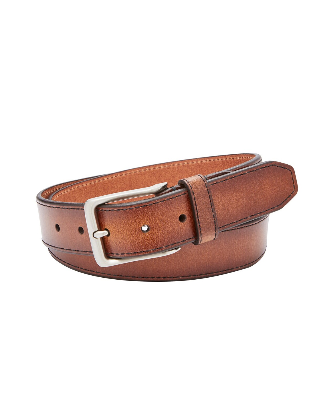 

Fossil Men Leather Tang Slim Belt, Brown