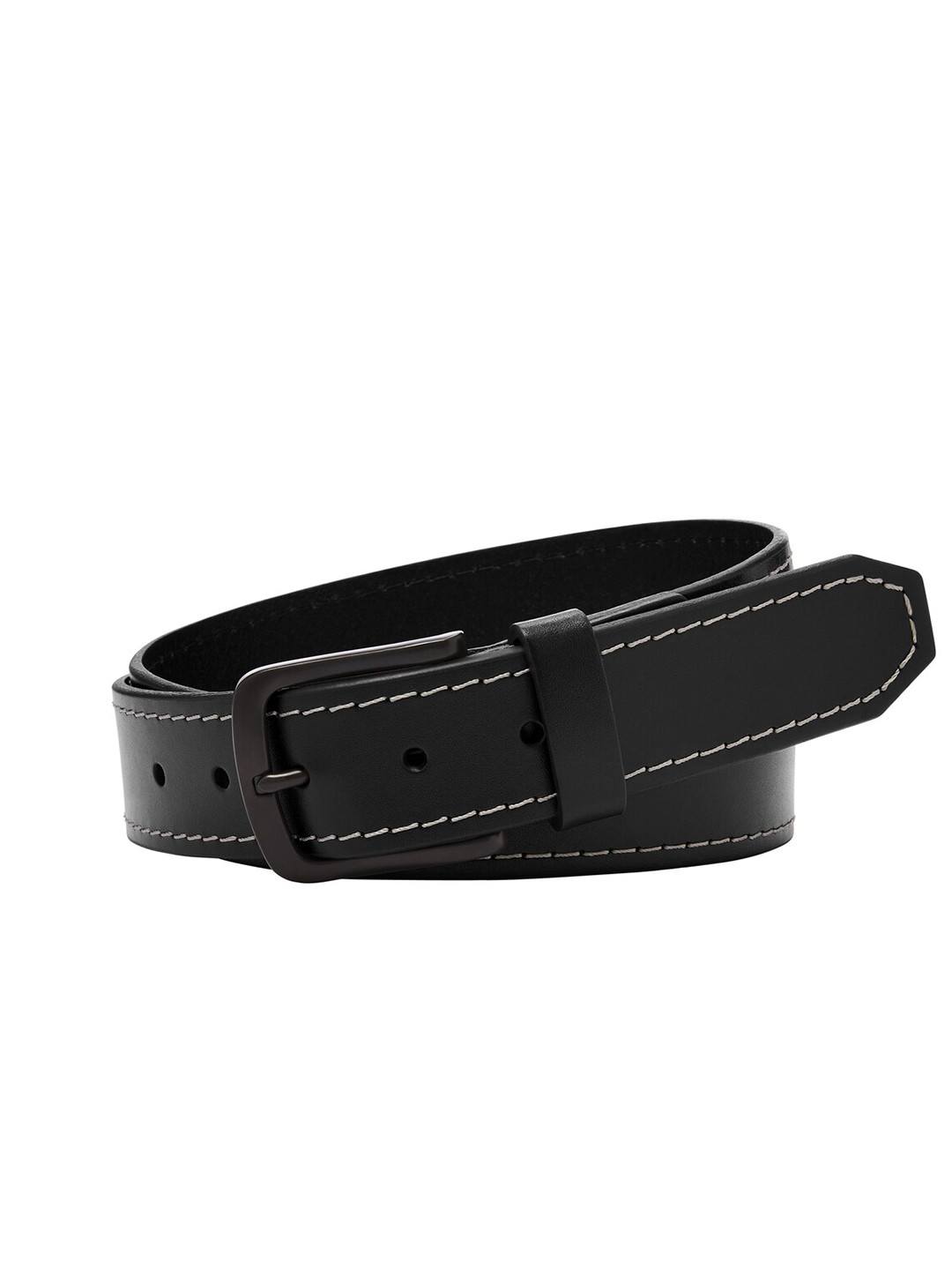 

Fossil Men Leather Tang Slim Belt, Black