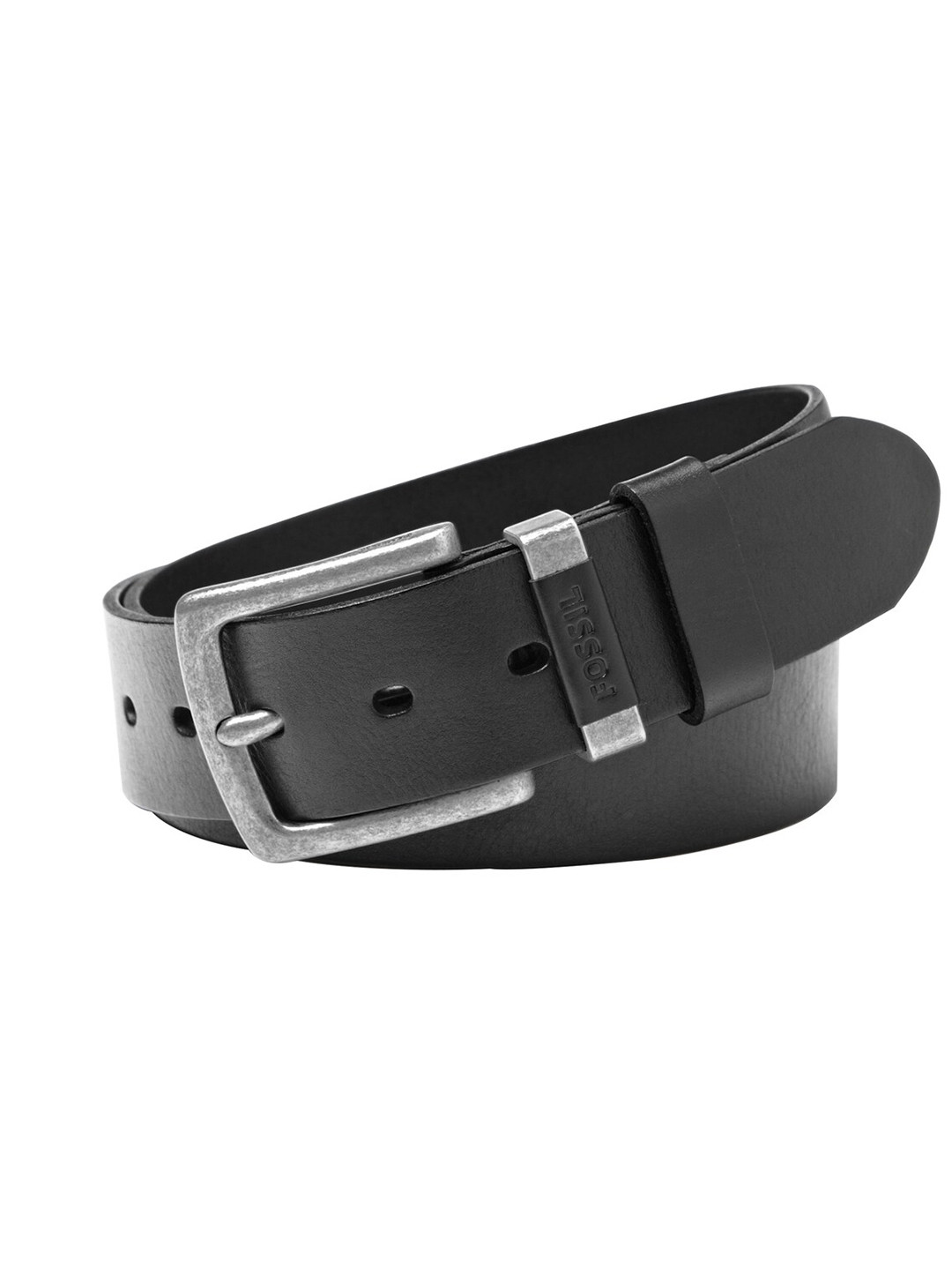 

Fossil Men Leather Tang Slim Belt, Black