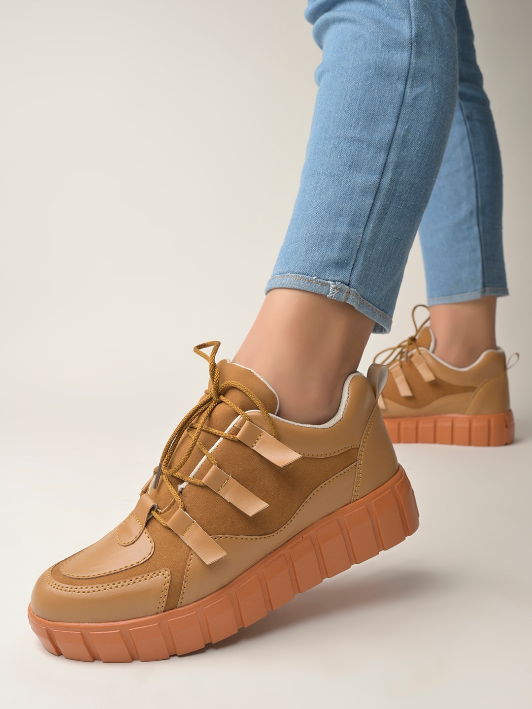 

Shoetopia Women Lightweight Sneakers, Tan