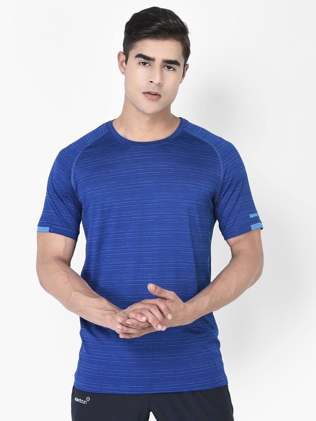 

SPORT SUN Horizontal Striped Raglan Sleeves Dri-FIT T-shirt, Blue