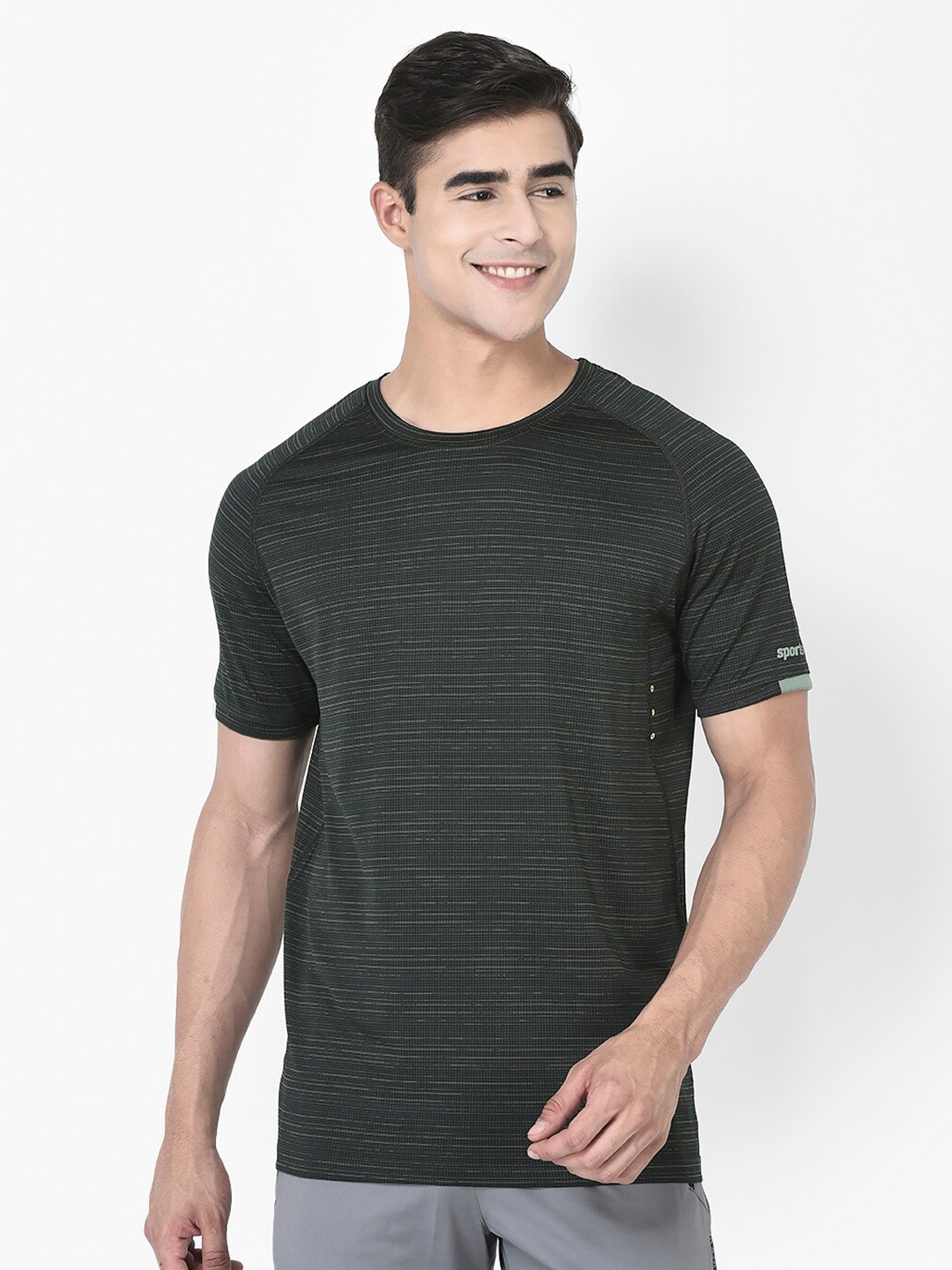 

SPORT SUN Dri-FIT Horizontal Striped Raglan Sleeves T-shirt, Olive