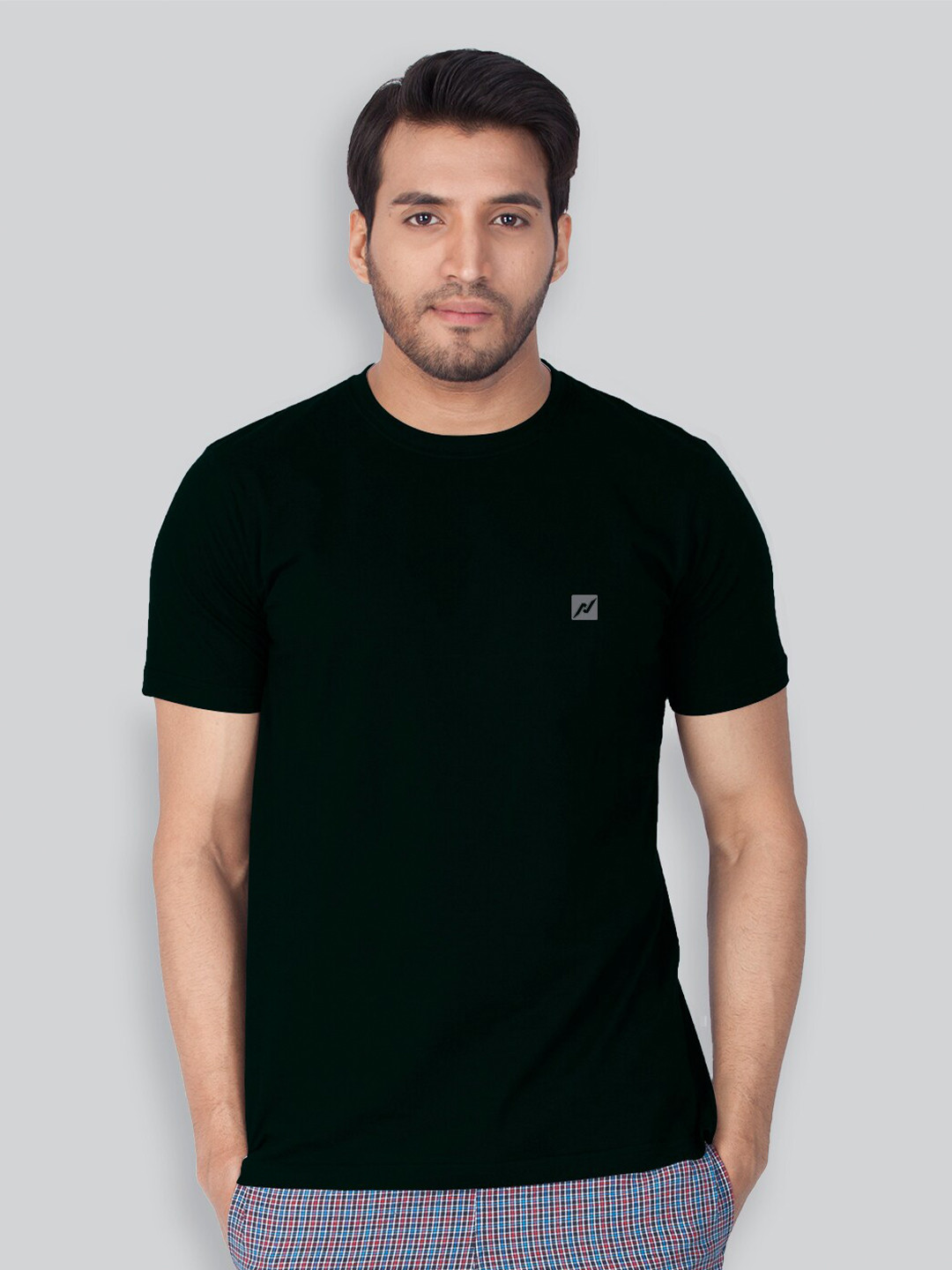 

LUX NITRO Round Neck Anti Odour Cotton Casual T-Shirt, Black