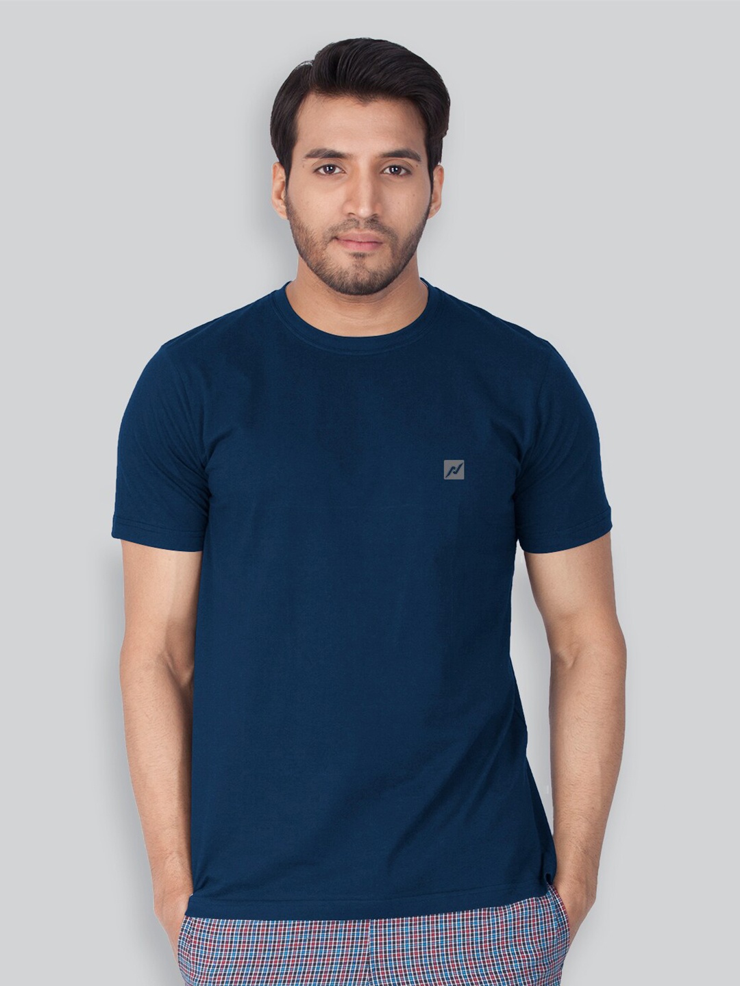 

LUX NITRO Round Neck Anti Odour Casual T-shirt, Navy blue
