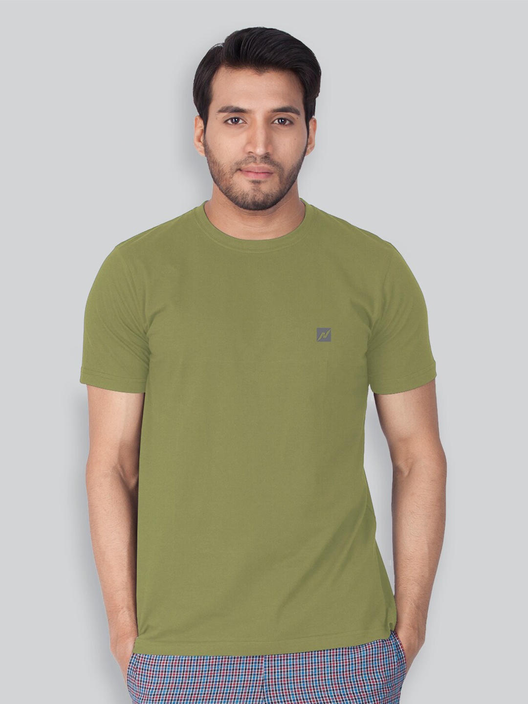 

LUX NITRO Round Neck Anti Odour Regular Fit Cotton T-Shirt, Green