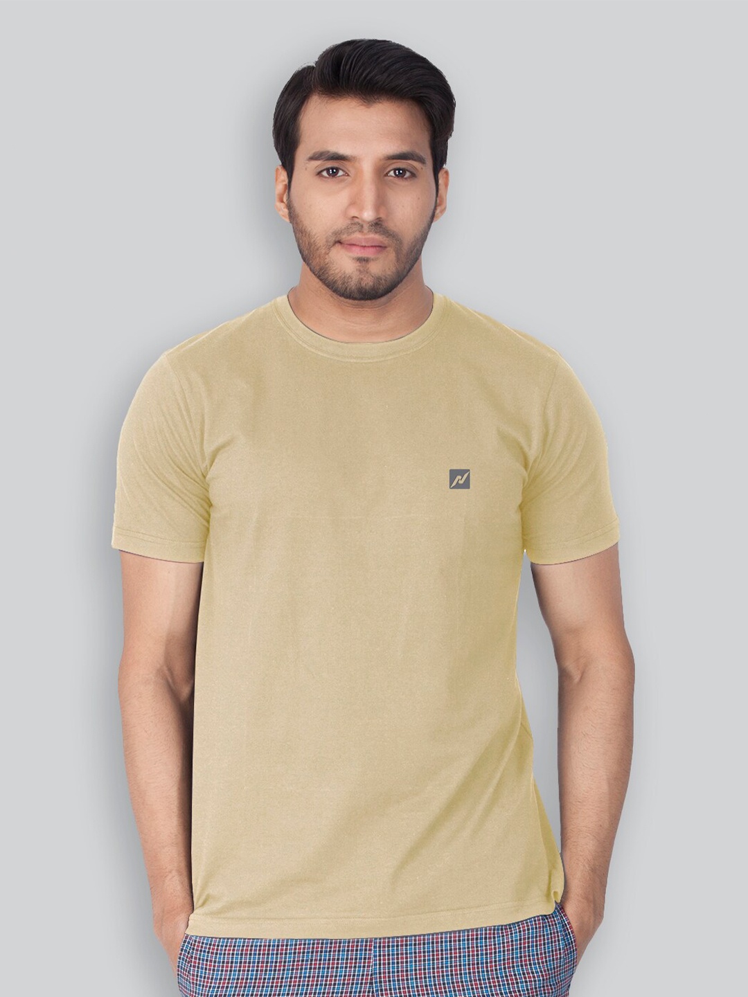 

LUX NITRO Round Neck Anti Odour Regular Fit T-Shirt, Beige