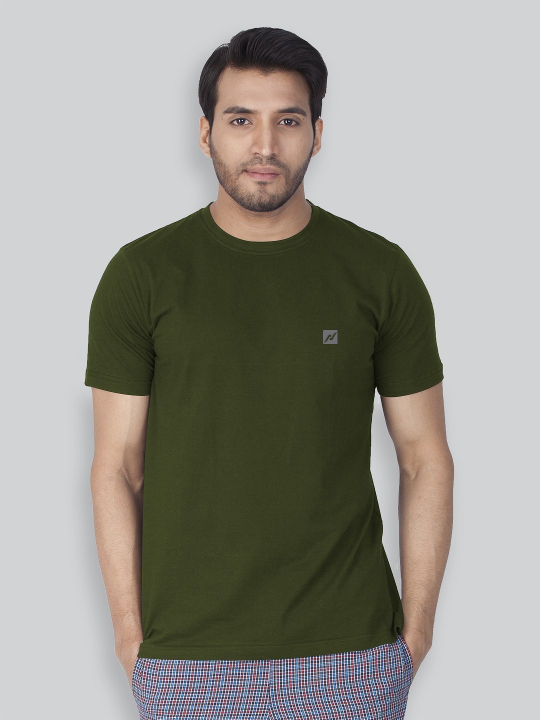 

LUX NITRO Round Neck Cotton Lounge T-shirt, Olive