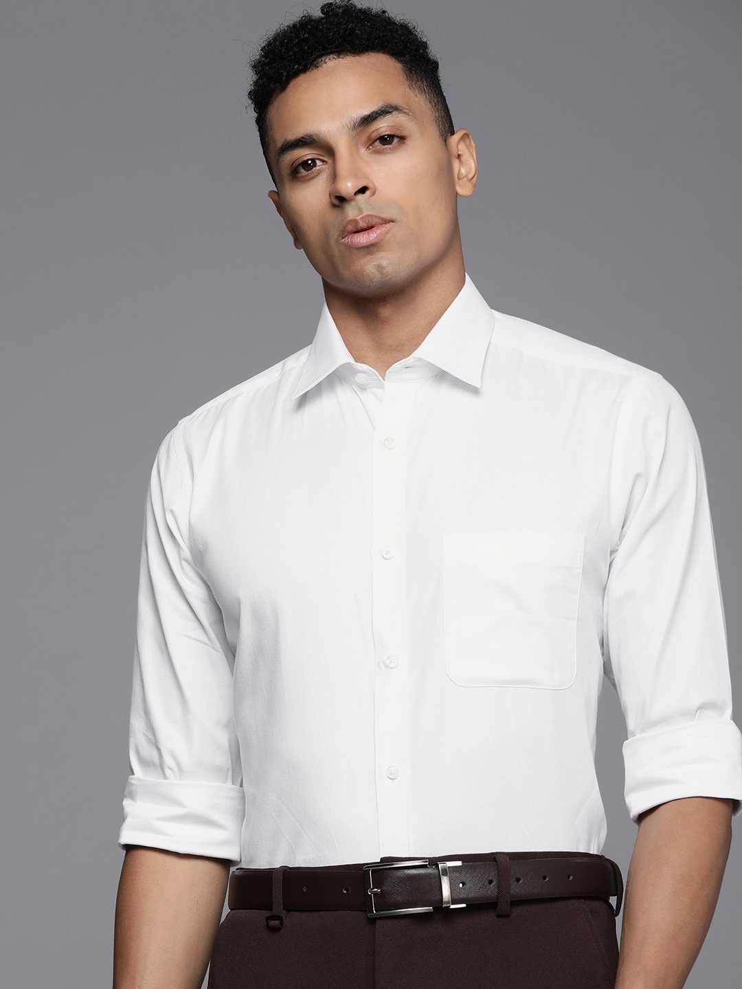 

Raymond Men Pure Cotton Slim Fit Opaque Formal Shirt, White