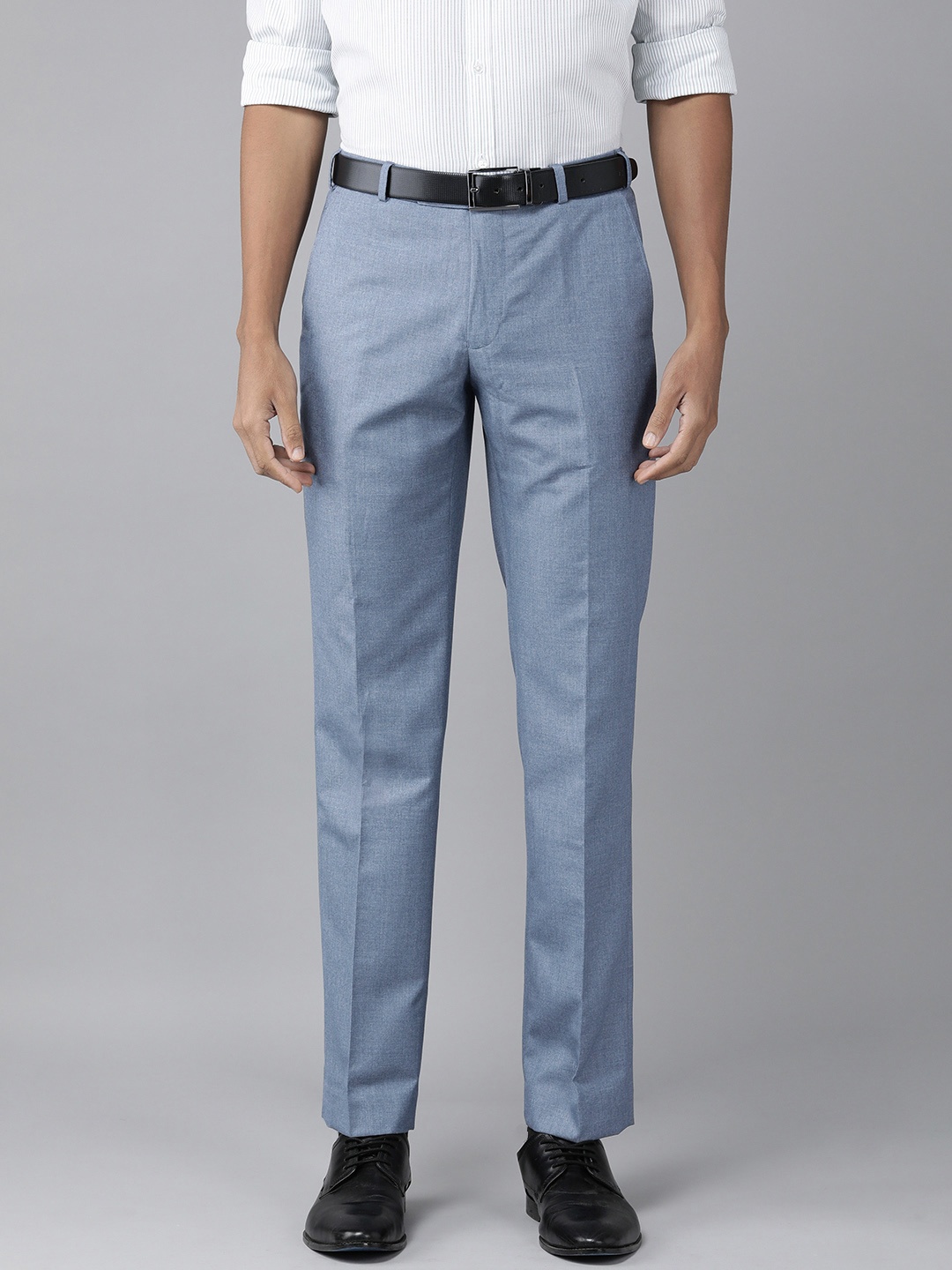 

Park Avenue Men Smart Slim Fit Formal Trousers, Blue