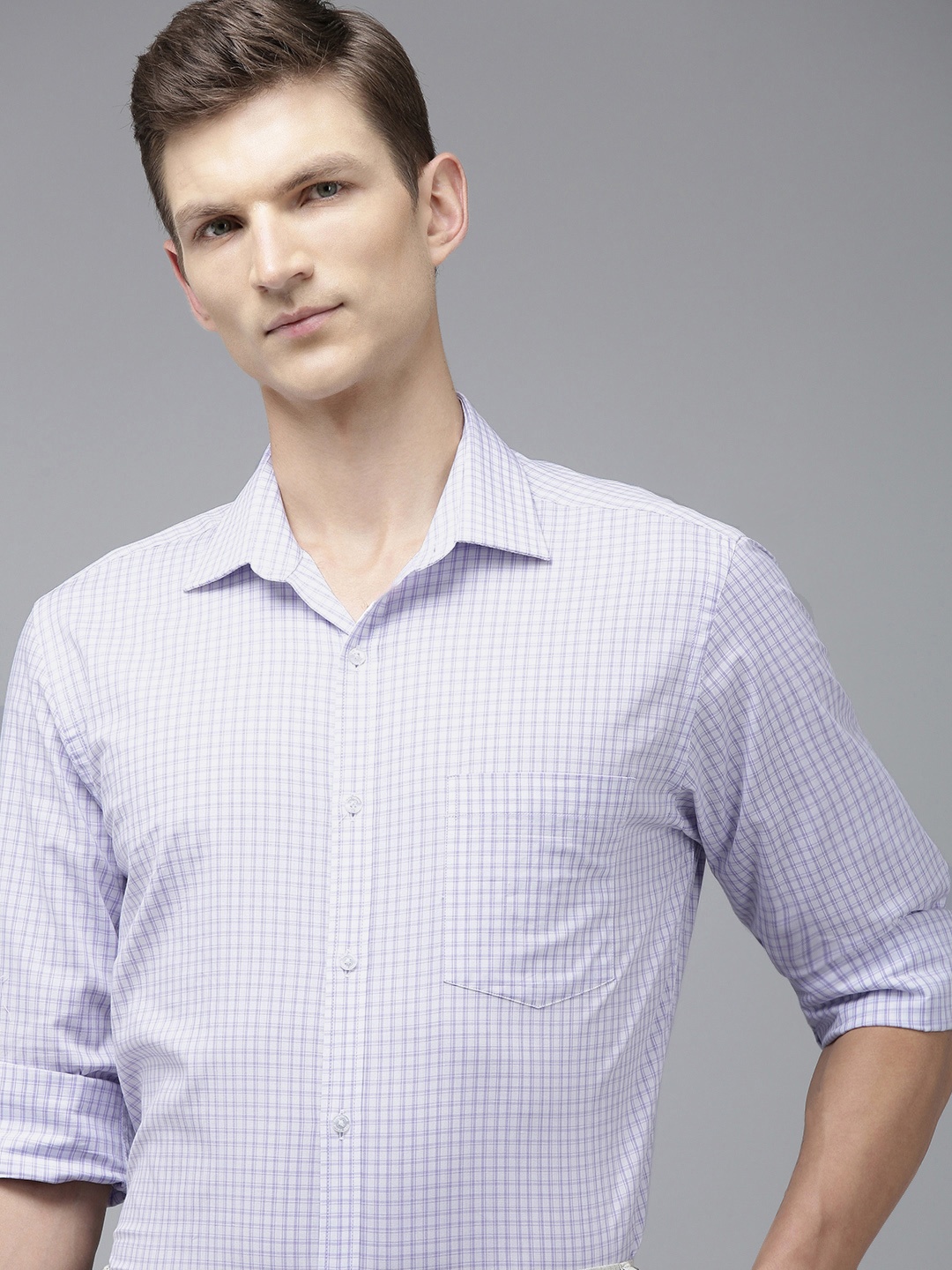 

Park Avenue Men Pure Cotton Slim Fit Opaque Checked Casual Shirt, White