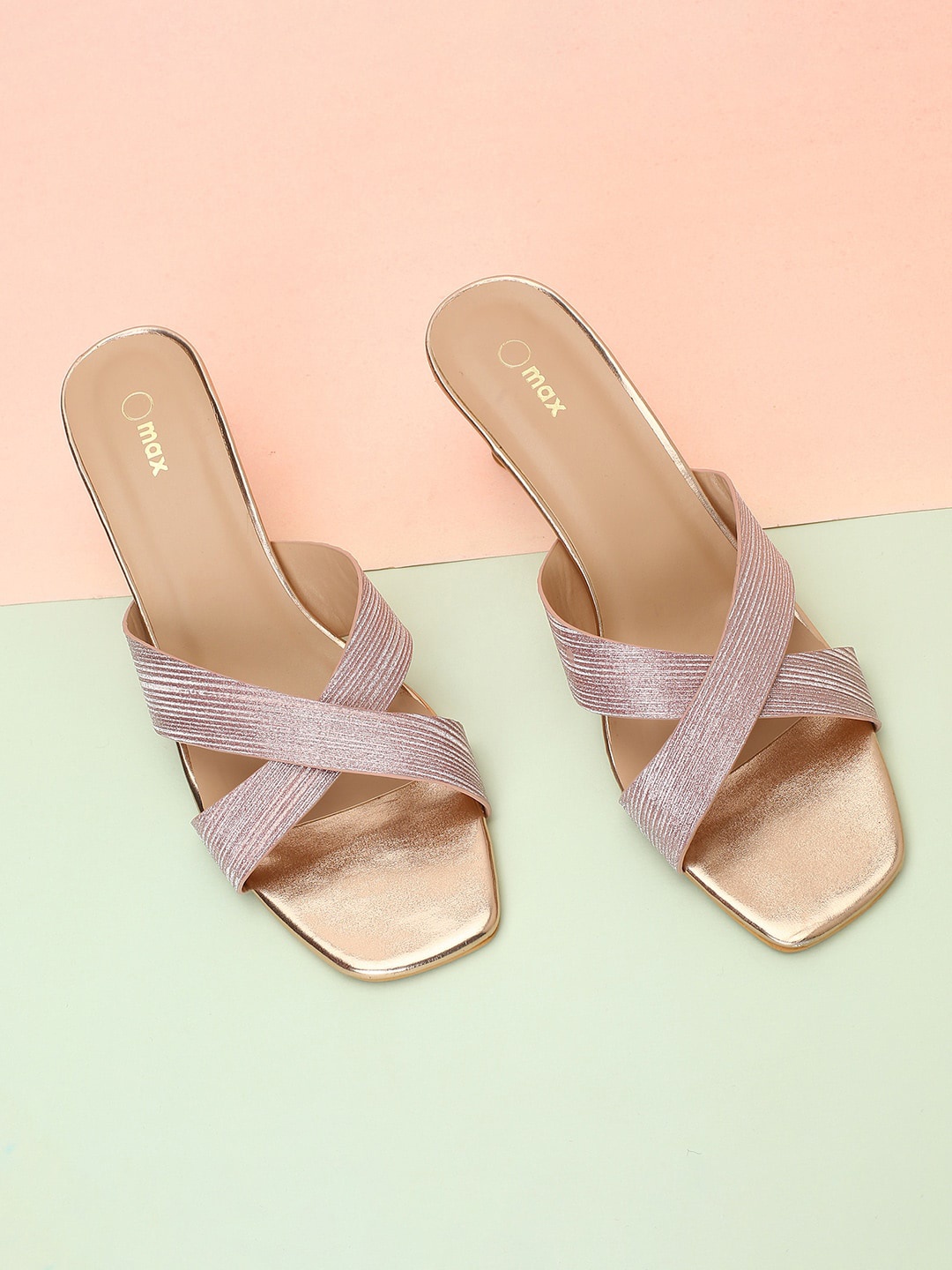 

max Embellished Kitten Heels, Rose gold