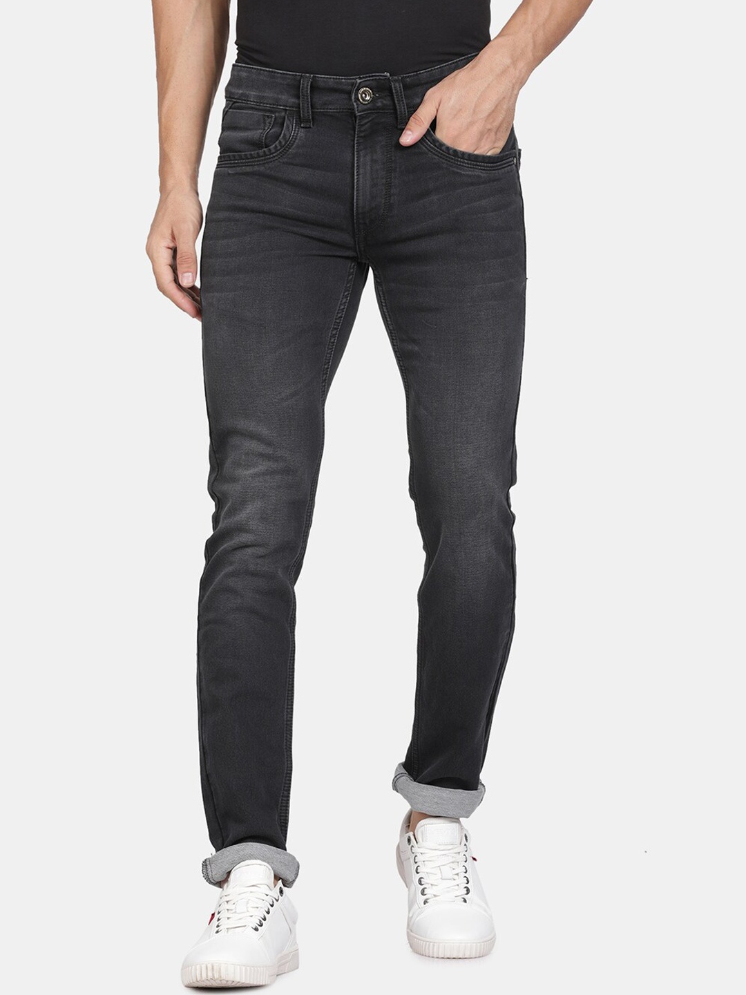 

Llak Jeans Men Skinny Fit Light Fade Stretchable Jeans, Black