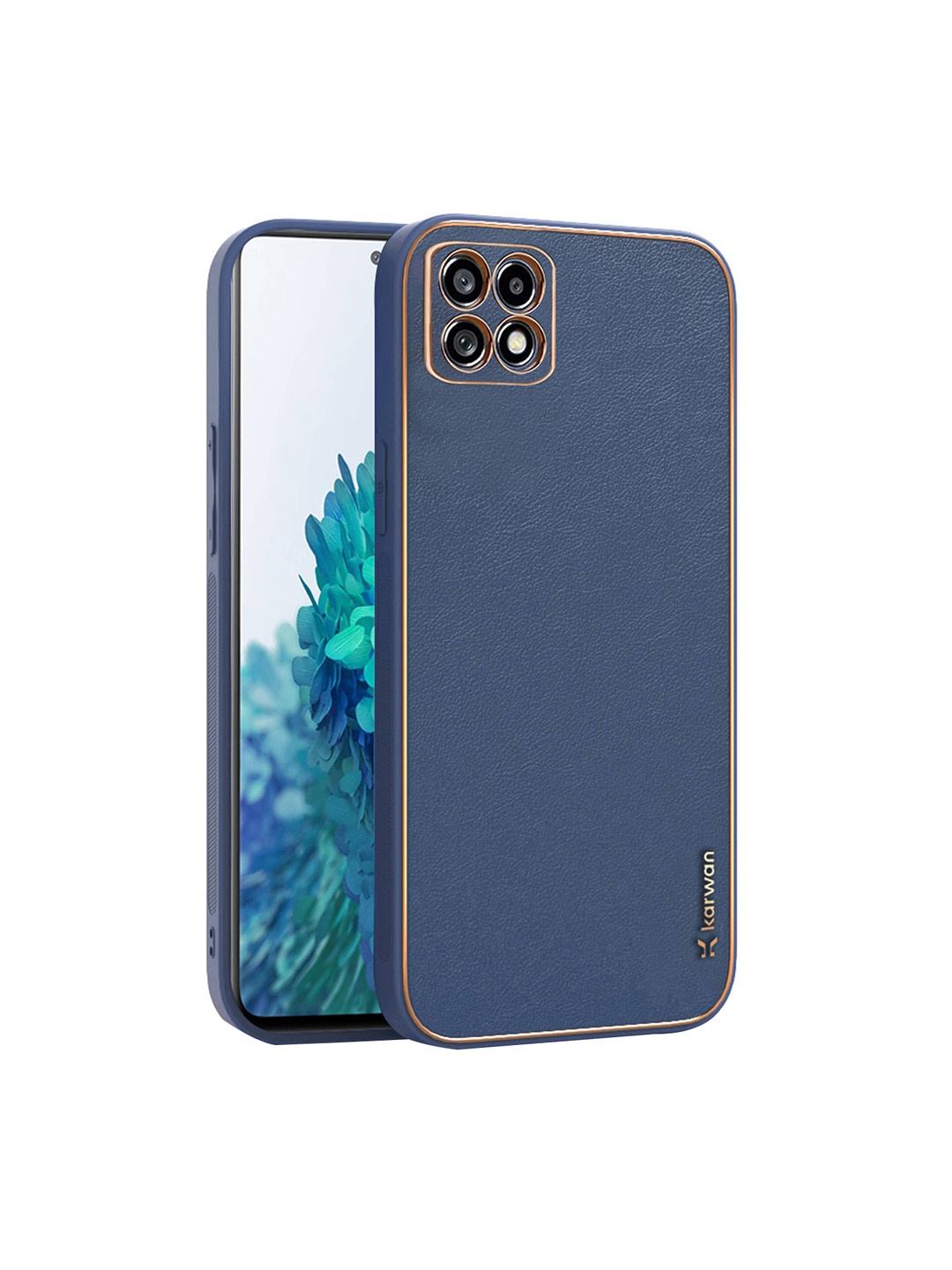 

Karwan Shock Proof Leather Samsung A22 5G Phone Back Case, Blue