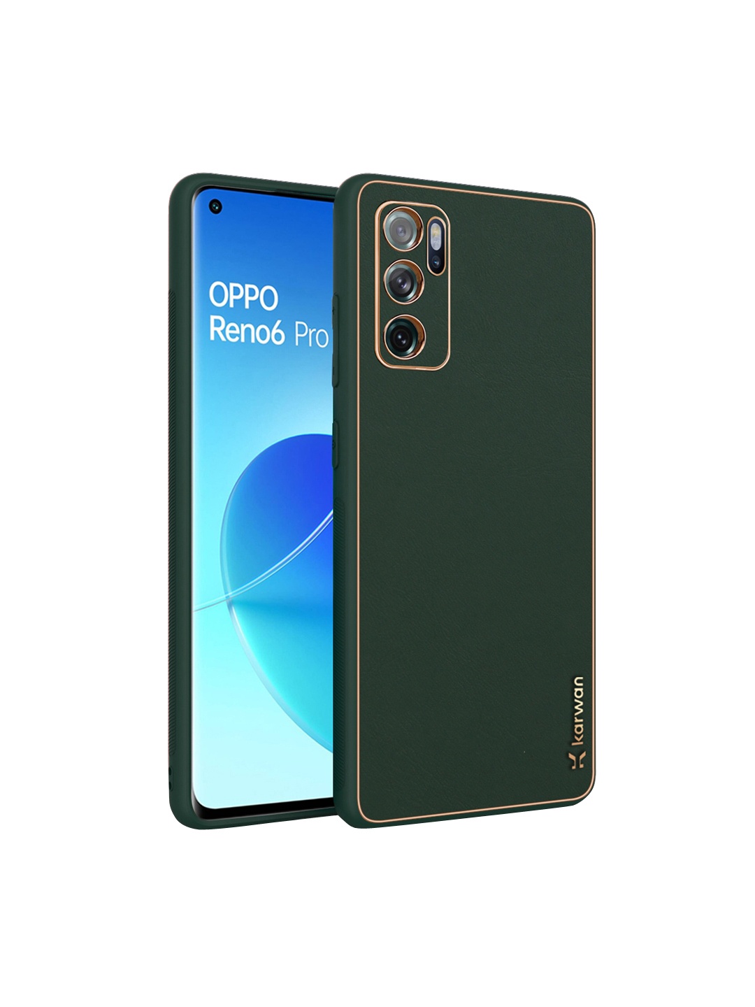 

Karwan Oppo Reno 6 Pro Shock Proof Leather Back Case, Green