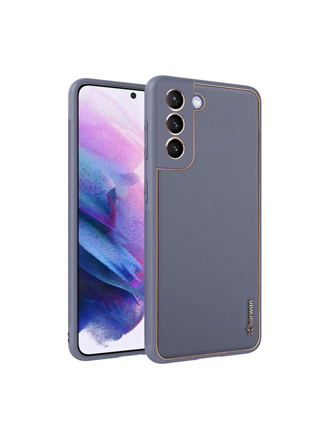 

Karwan Samsung Galaxy S22 Plus Leather Mobile Back Cover, Grey