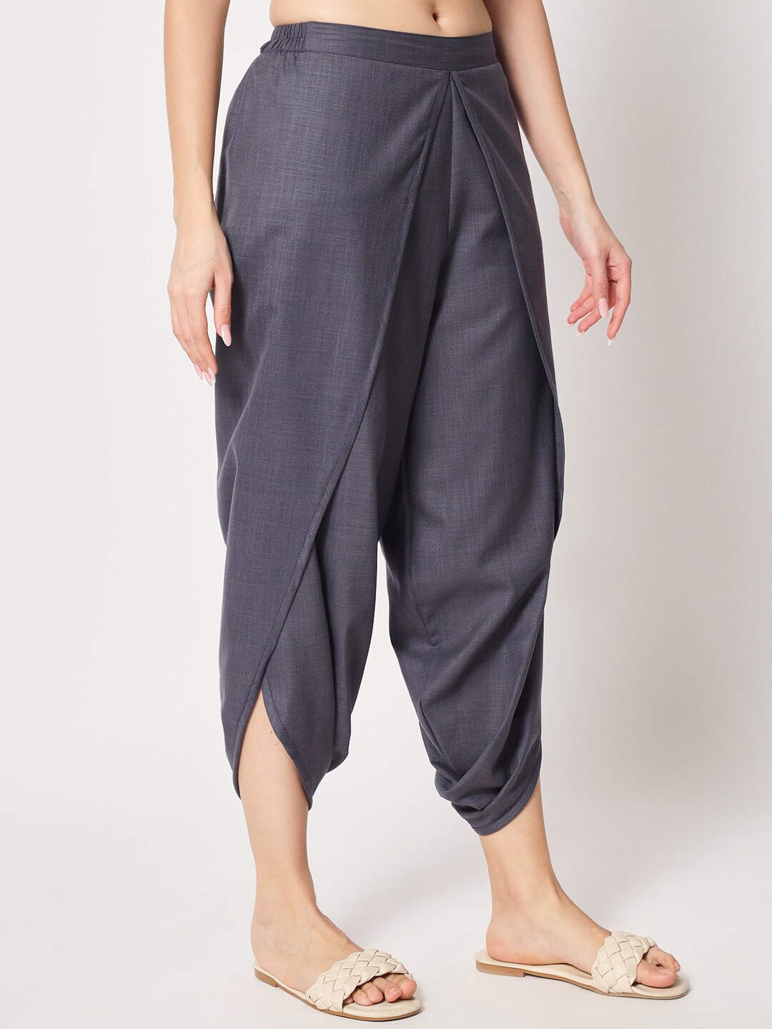 

9rasa Women Solid Cotton Salwar, Grey
