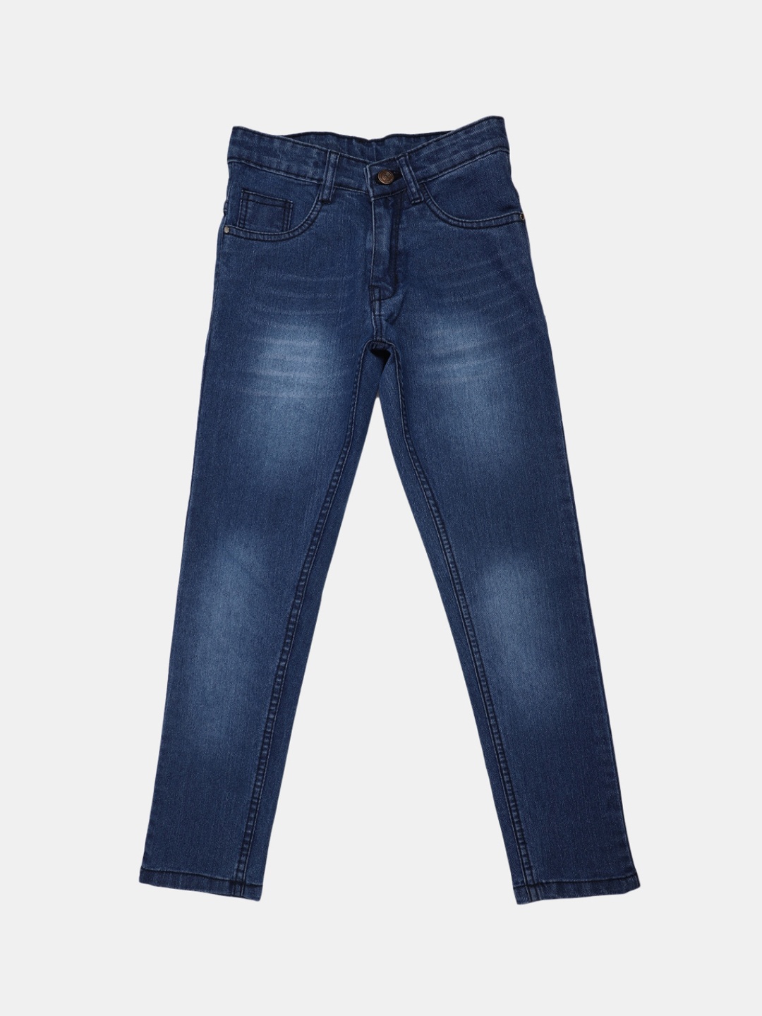 V-Mart Boys Classic Mid-Rise Light Fade Cotton Jeans, Blue