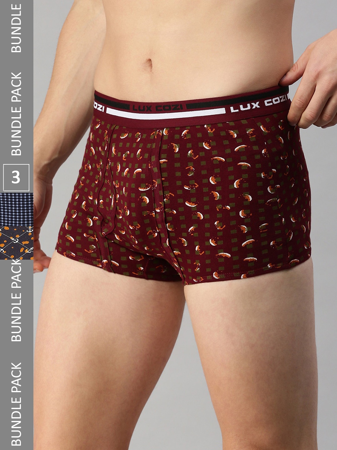

Lux Cozi Men Pack Of 3 Assorted Cotton Trunks COZI_BIGSHOT_SL_PRINT_OE_AST3_3PC