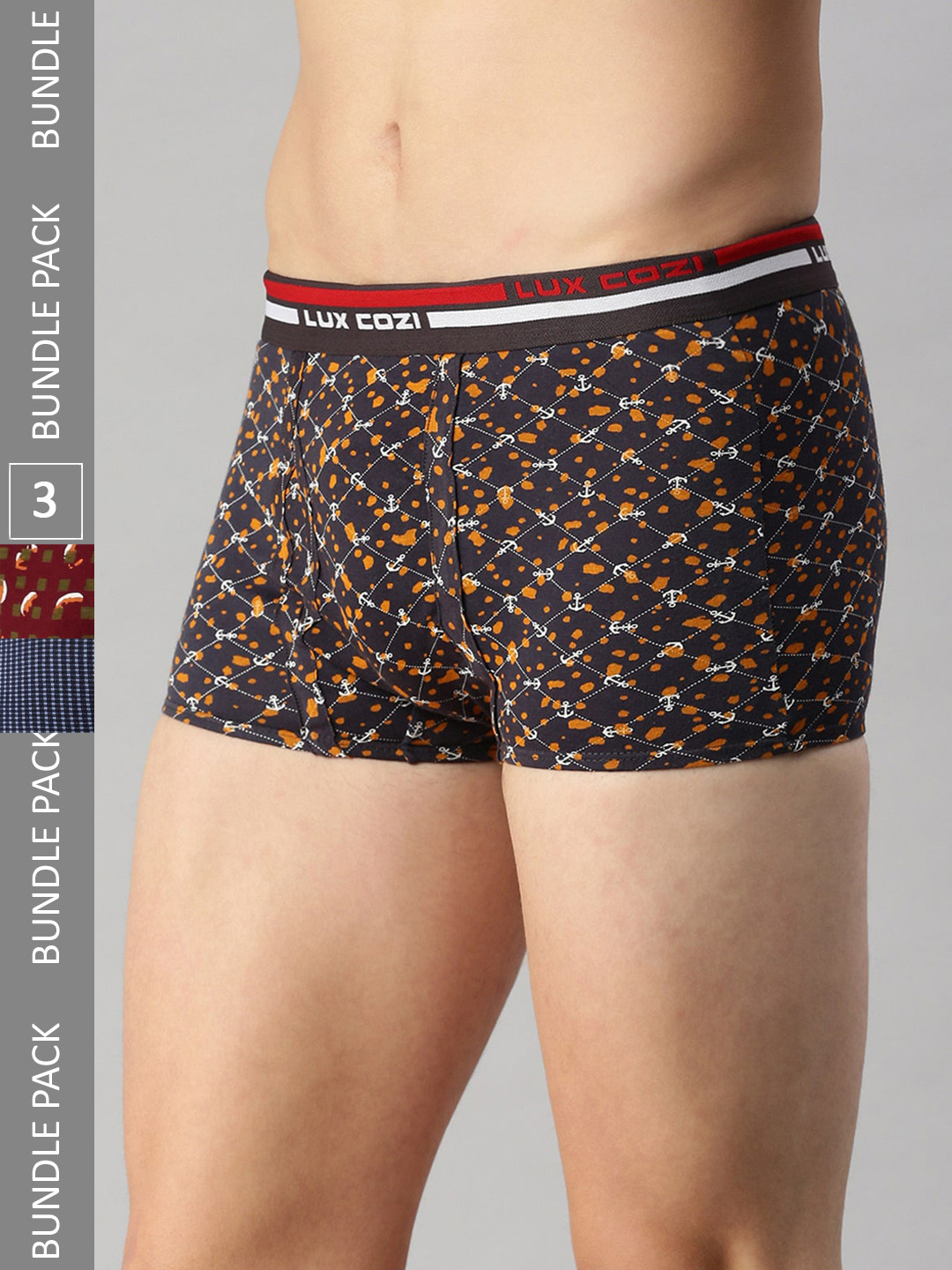 

Lux Cozi Men Pack Of 3 Assorted Cotton Trunks