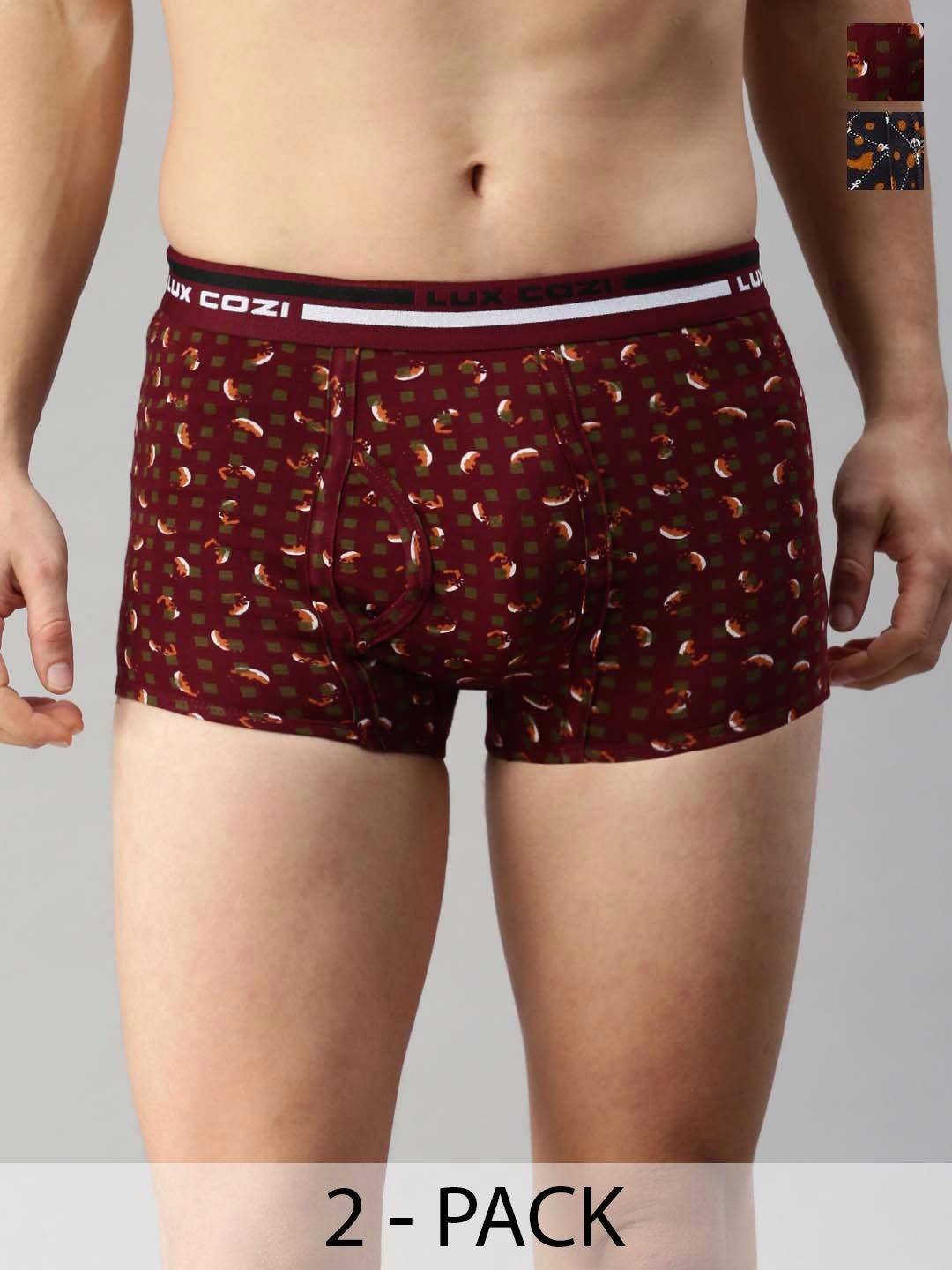 

Lux Cozi Men Pack Of 2 Assorted Cotton Trunk