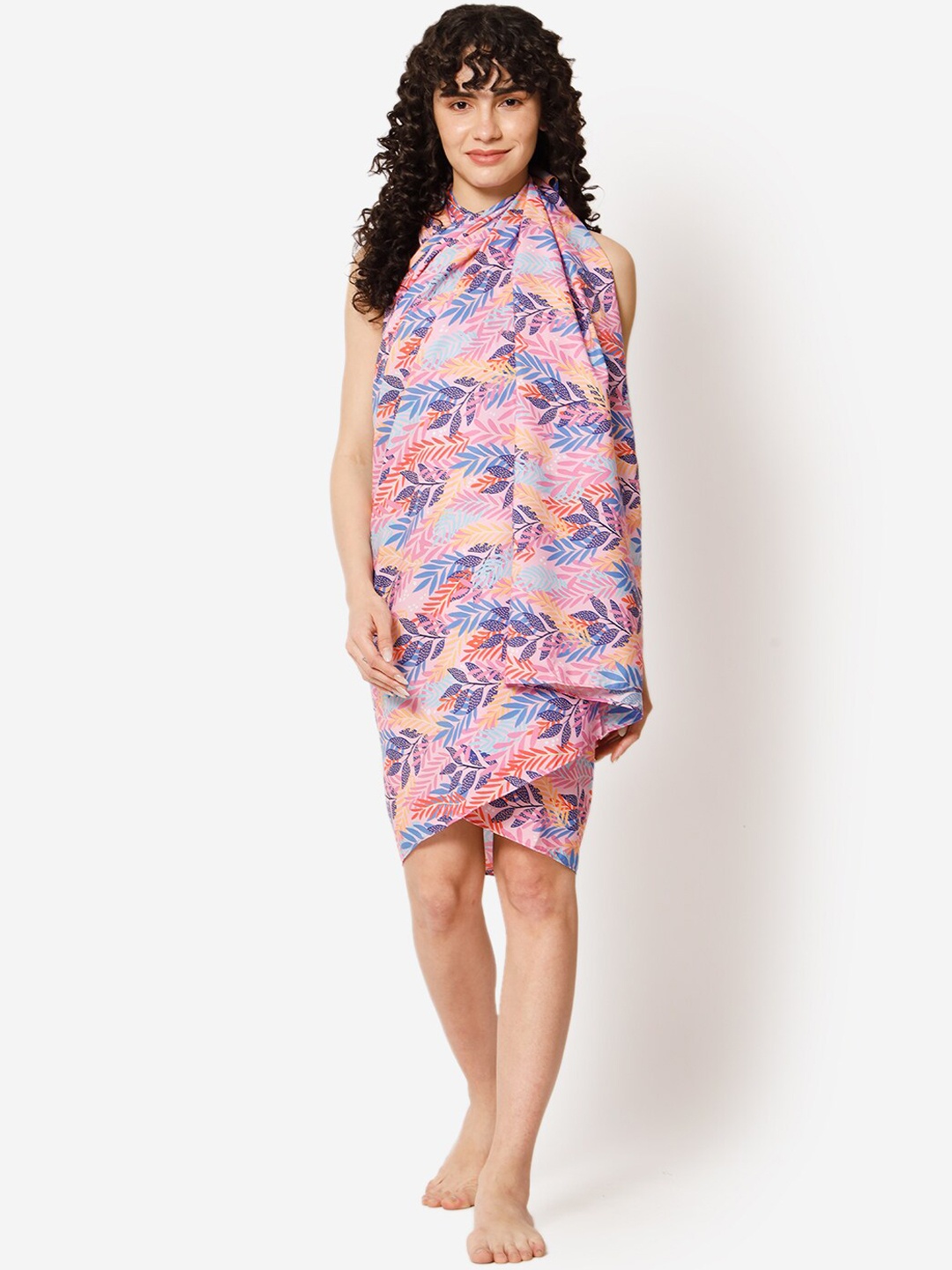 

Beau Design Printed Swimwear Cover-Up Sarong, Blue