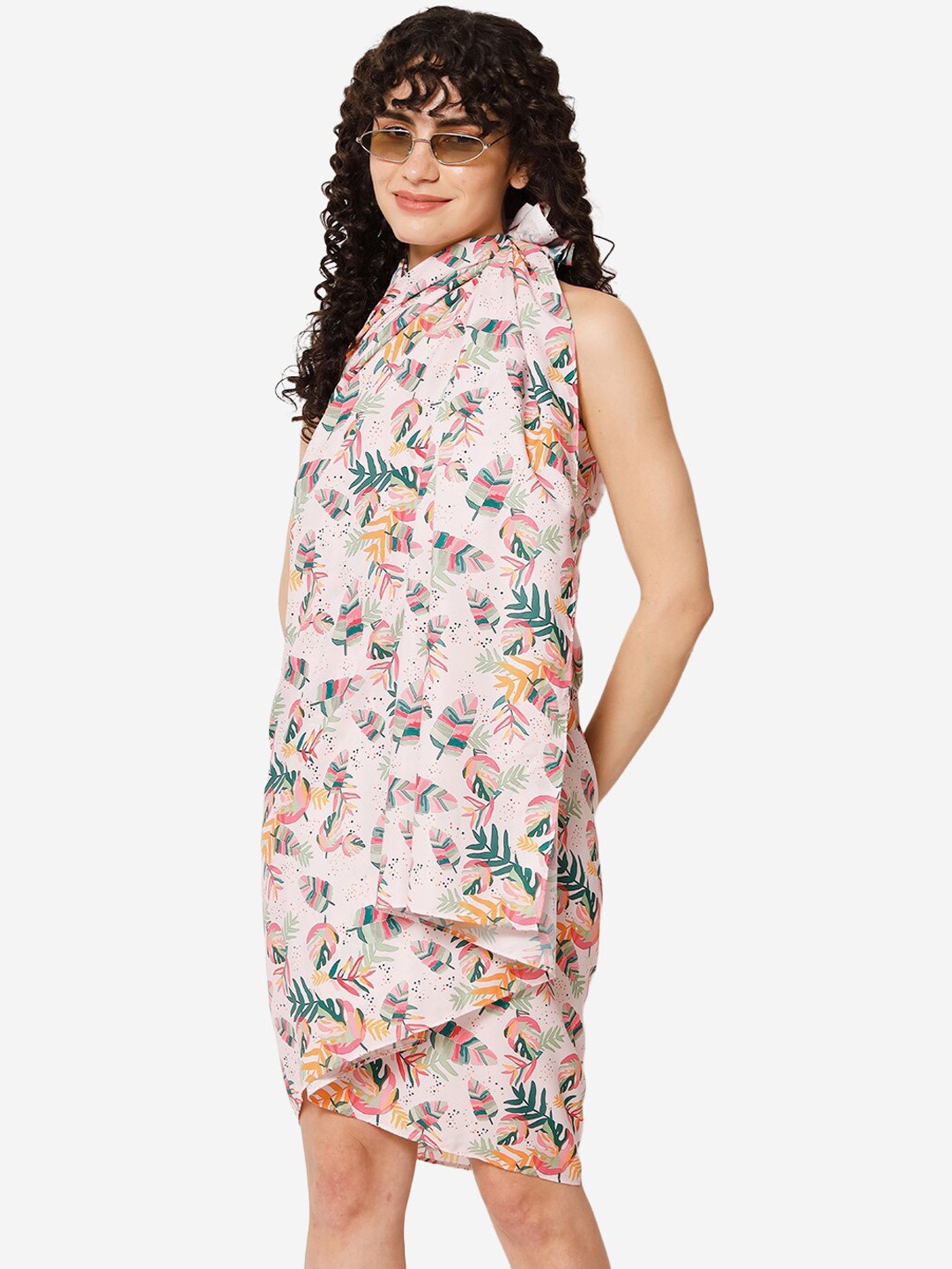 

Beau Design Women Floral Printed Wrap around Sarong, Pink