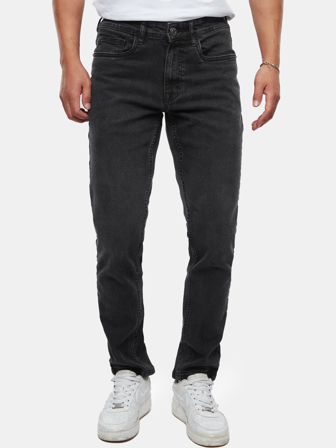 

The Souled Store Men Clean Look Mid Rise Slim Fit Cotton Jeans, Grey