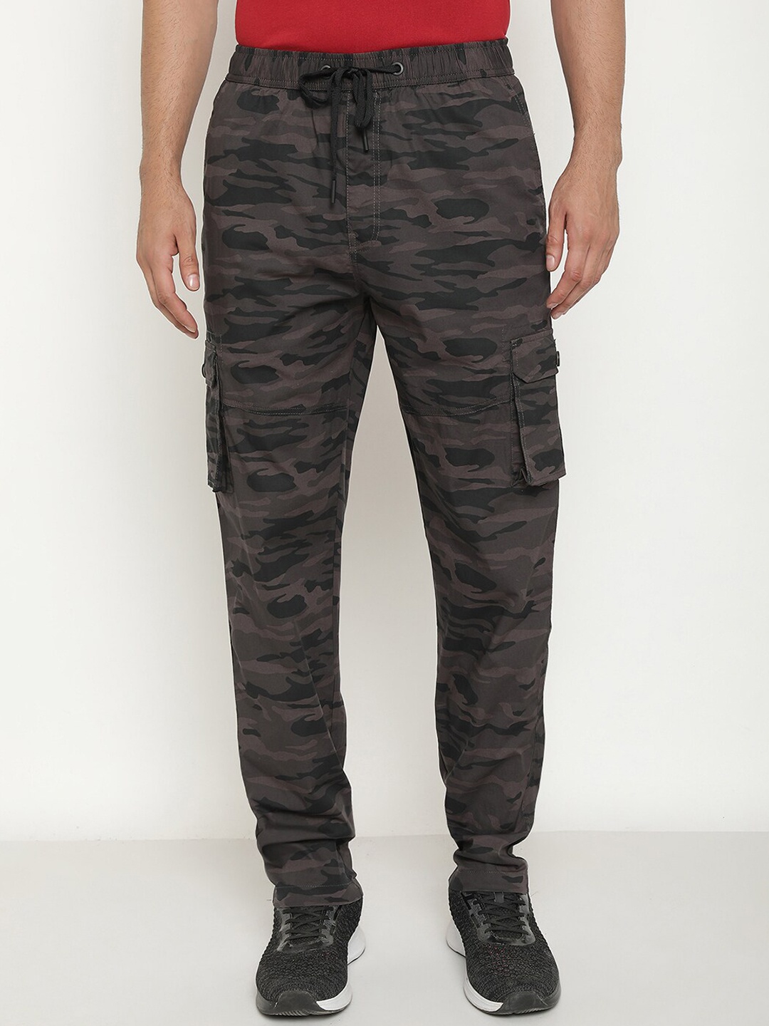 

Octave Men Camouflage Printed Cotton Track Pant, Brown